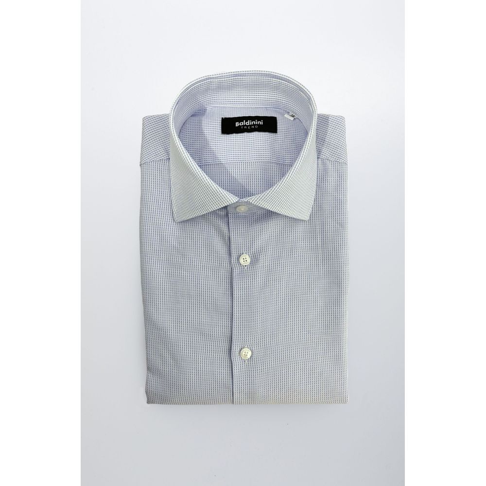 Baldinini Trend Light Blue Cotton Men Shirt | Regal Royce