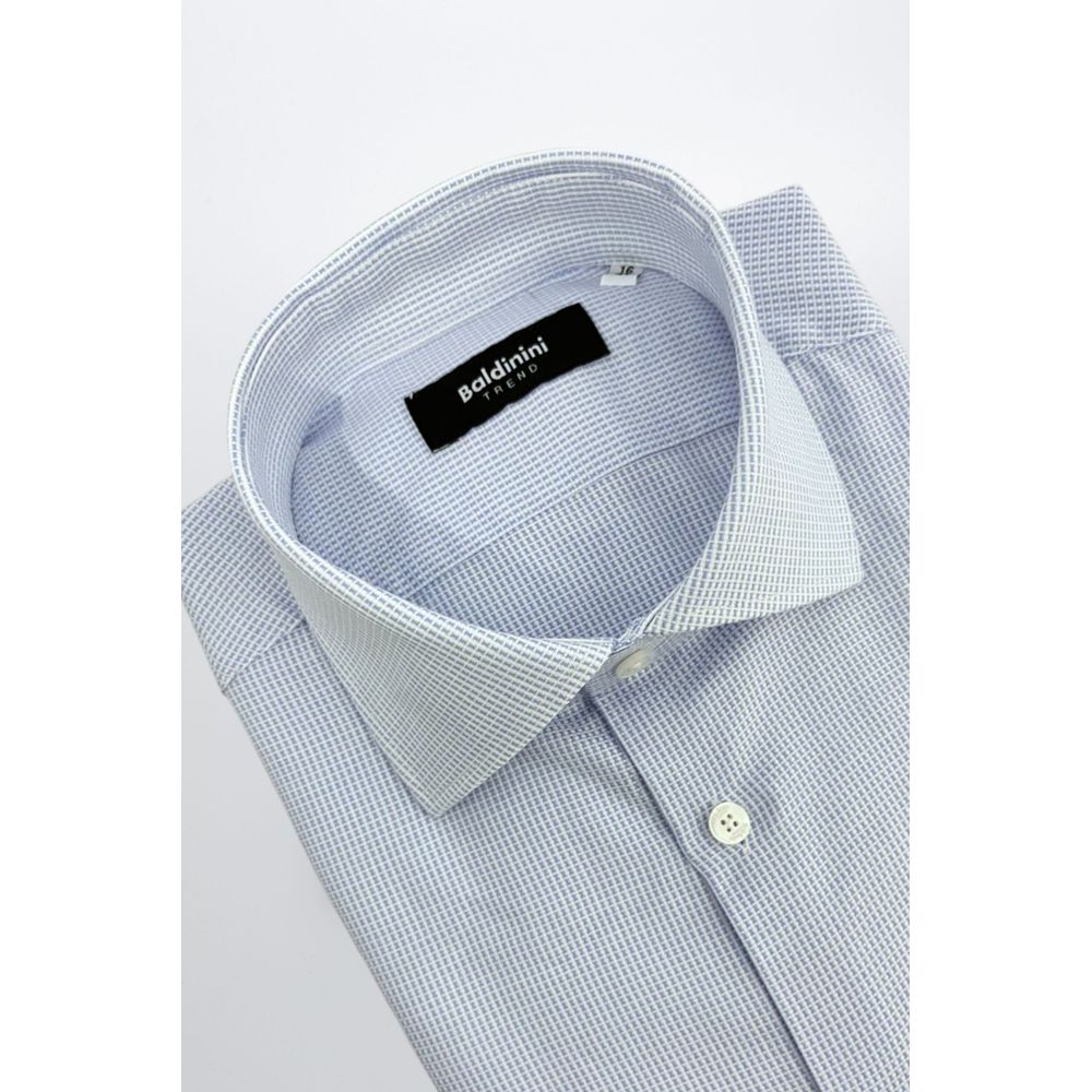 Baldinini Trend Light Blue Cotton Men Shirt | Regal Royce