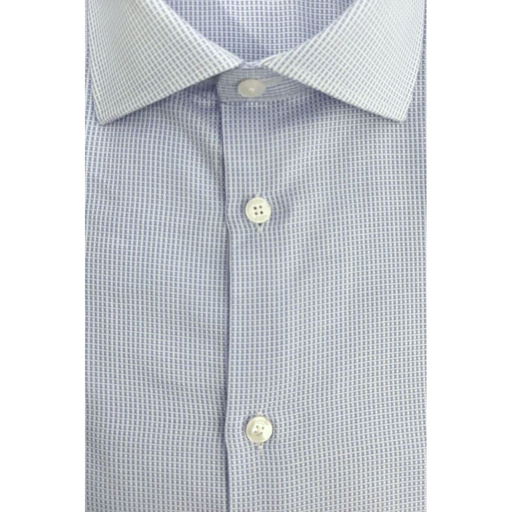 Baldinini Trend Light Blue Cotton Men Shirt | Regal Royce