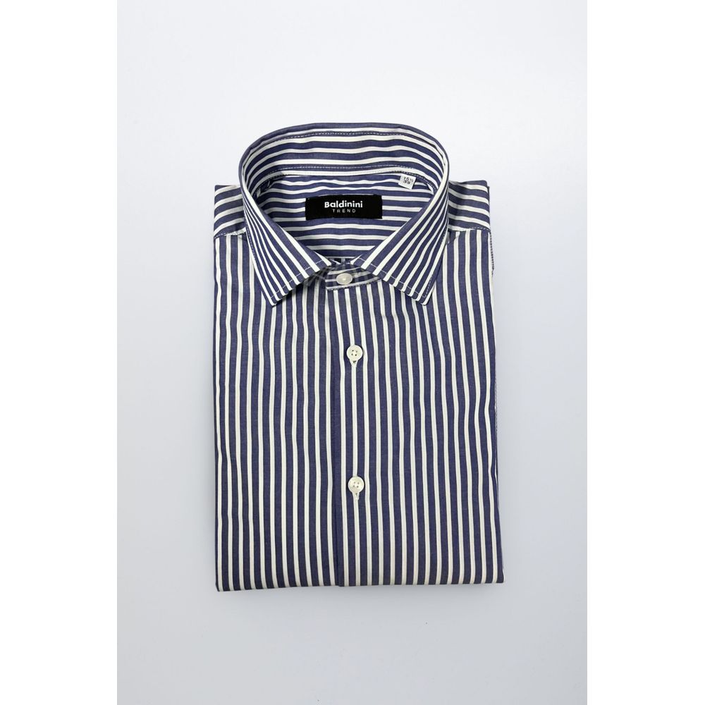 Baldinini Trend Blue Cotton Men Shirt | Regal Royce