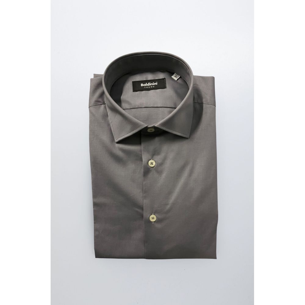Baldinini Trend Gray Cotton Men Shirt | Regal Royce