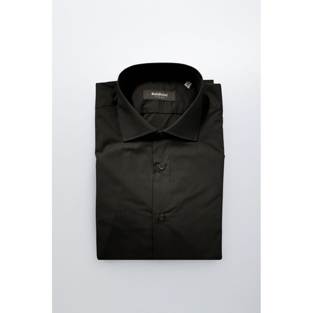 Baldinini Trend Black Cotton Men's Shirt | Regal Royce