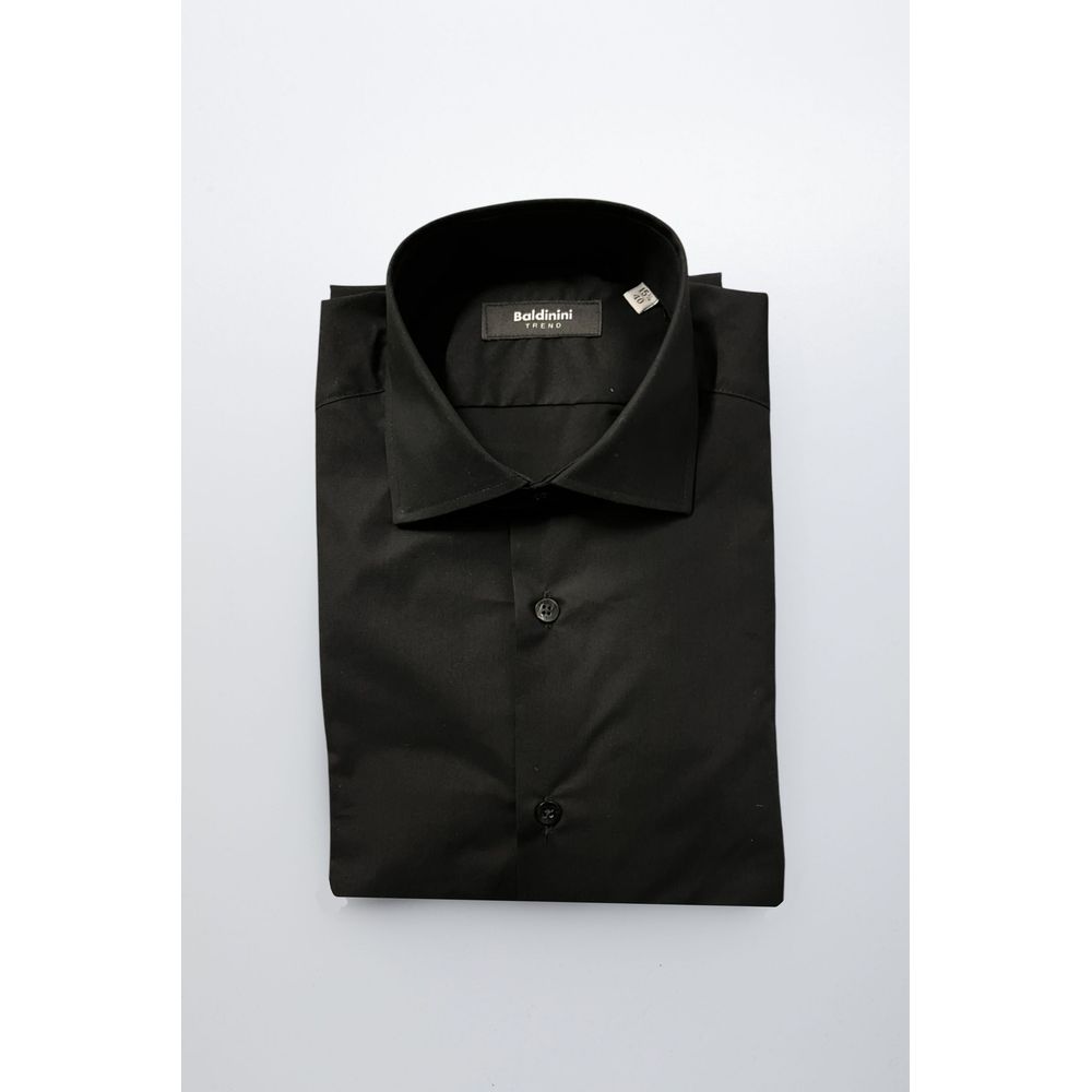 Baldinini Trend Black Cotton Men's Shirt | Regal Royce