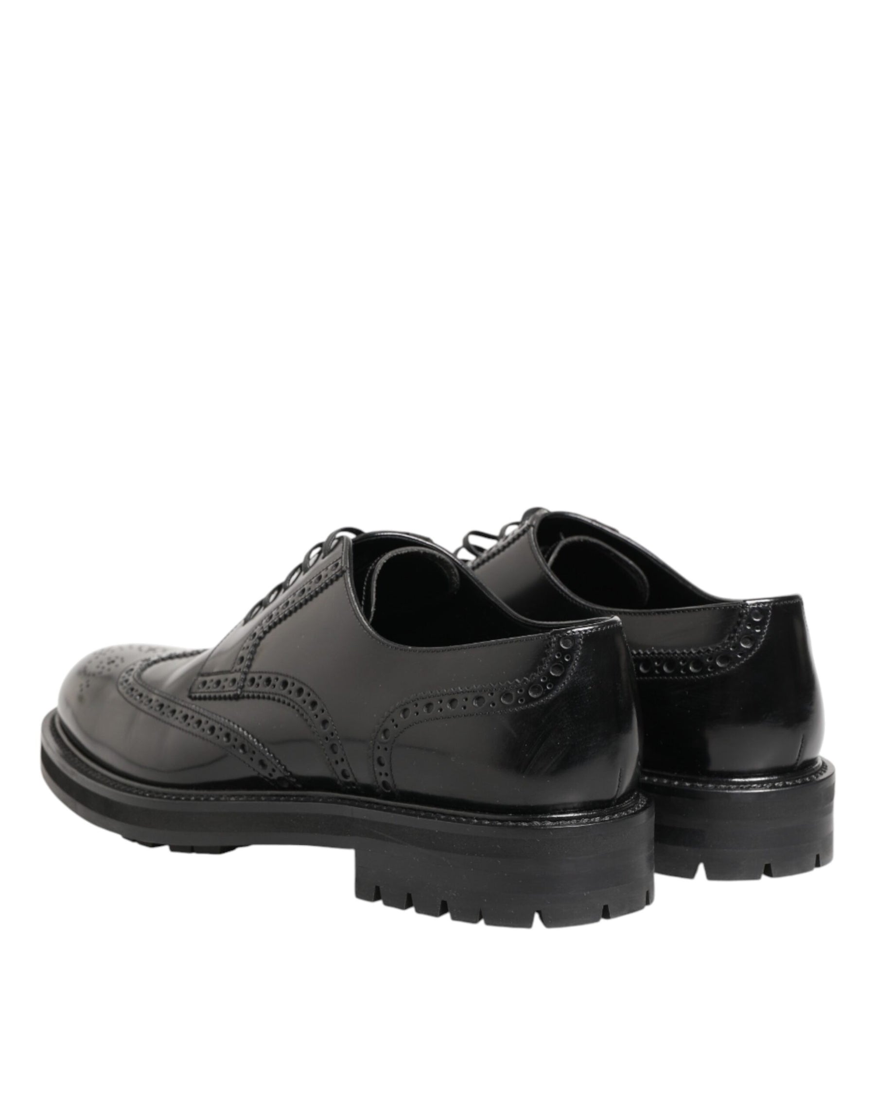 Dolce & Gabbana Black Calfskin Leather Derby Men Dress Shoes | Regal Royce