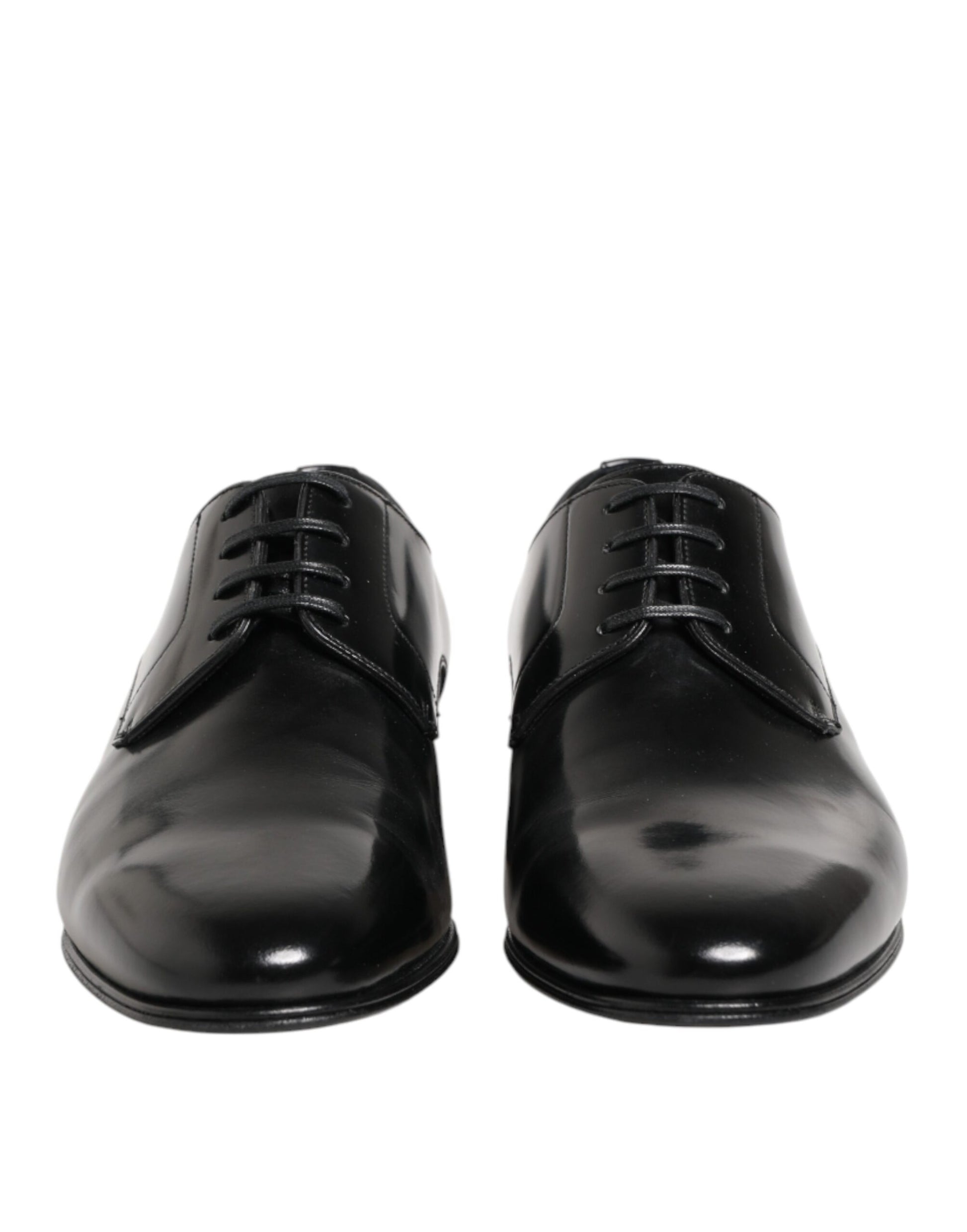 Dolce & Gabbana Black Calfskin Leather Derby Men Dress Shoes