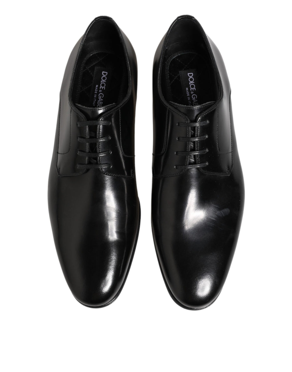 Dolce & Gabbana Black Calfskin Leather Derby Men Dress Shoes