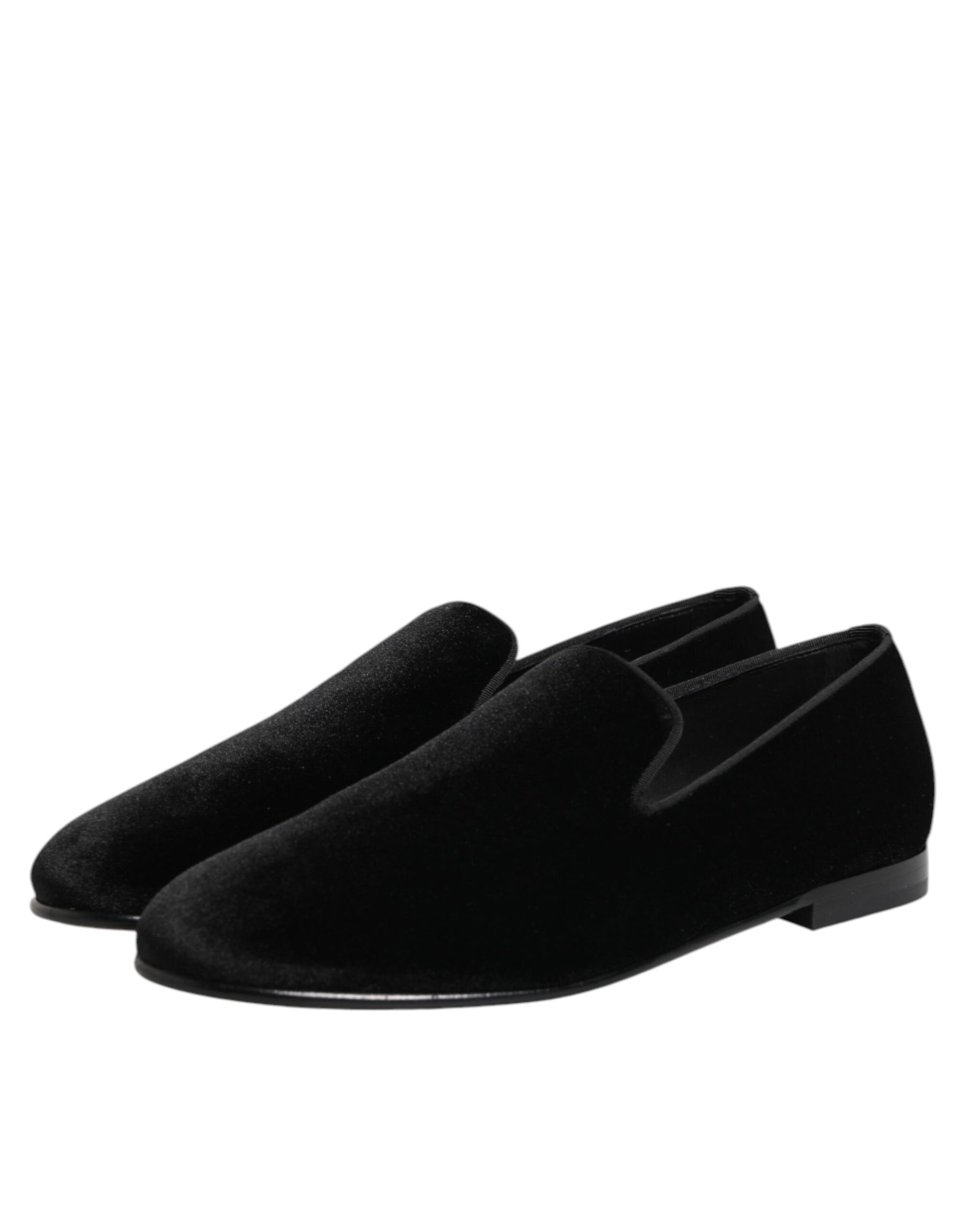 Dolce & Gabbana Black Leather Suede Slip On Loafers Dress Shoes | Regal Royce