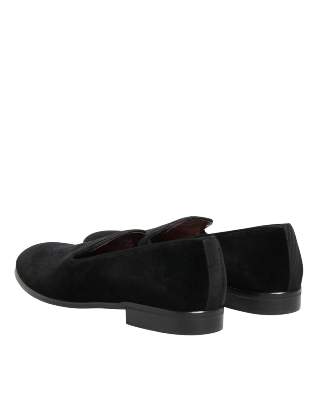 Dolce & Gabbana Black Leather Suede Slip On Loafer Dress Shoes