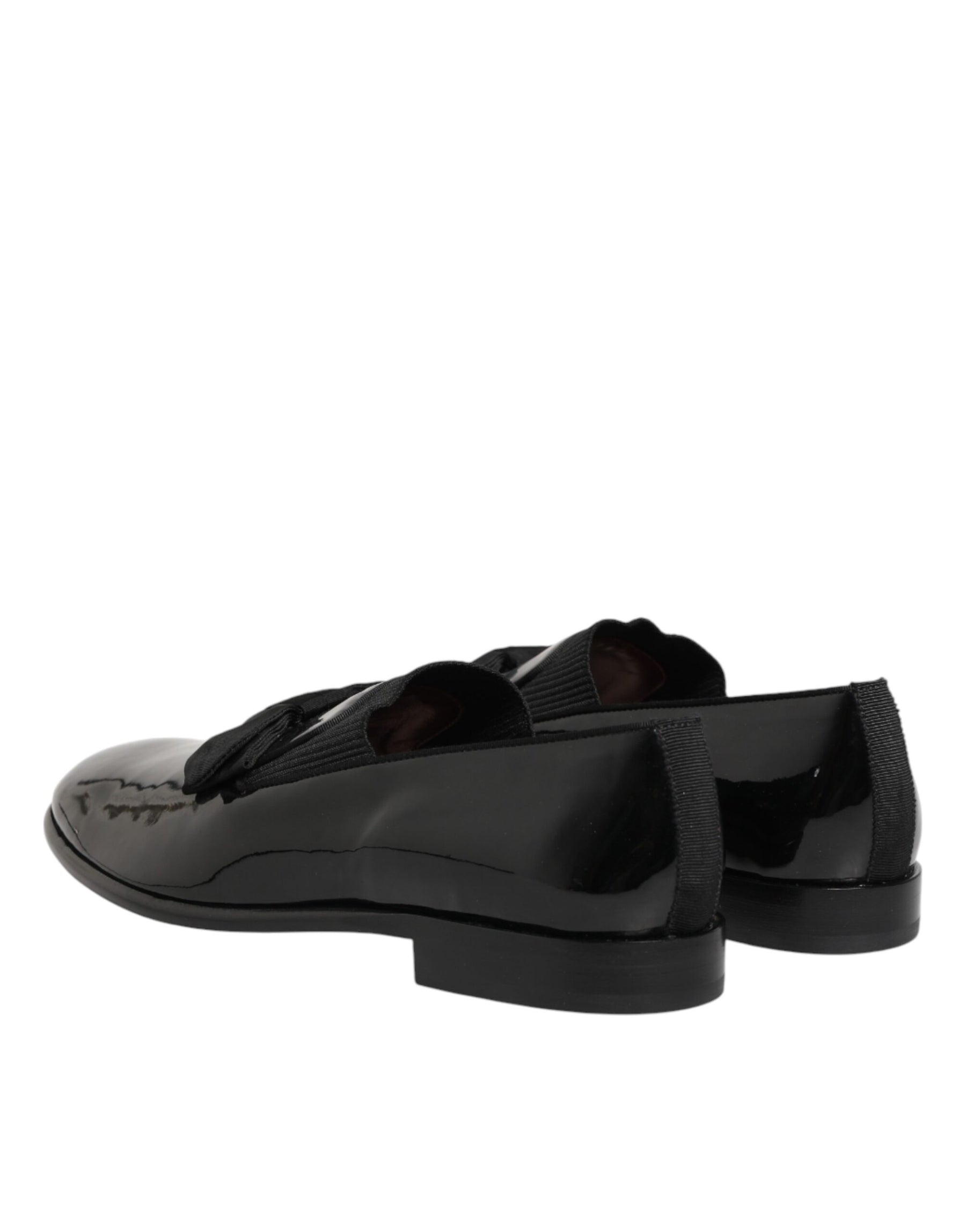 Dolce & Gabbana Black Leather Slip On Dress Men Loafers Shoes | Regal Royce