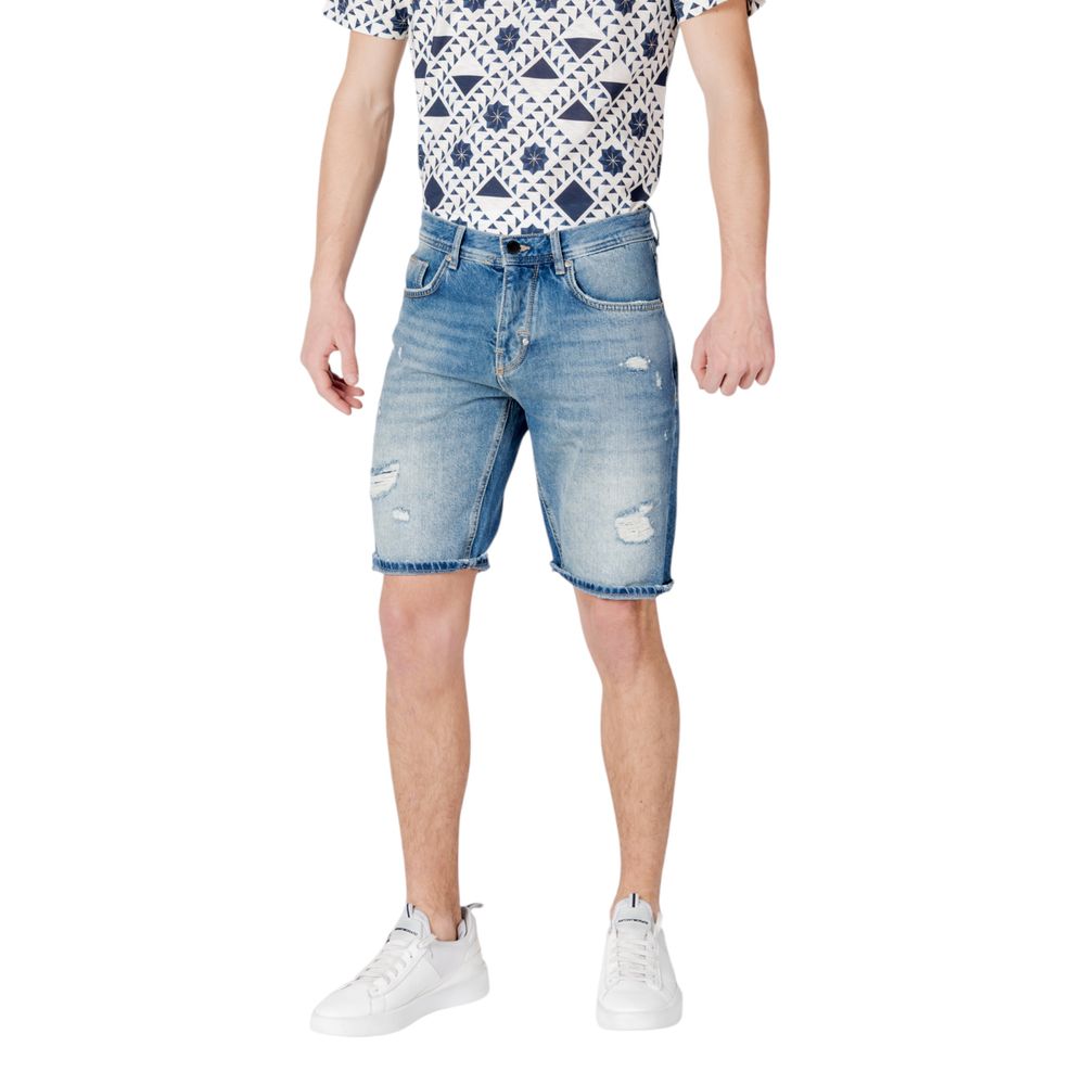 Antony Morato Blue Cotton Bermuda Shorts | Regal Royce