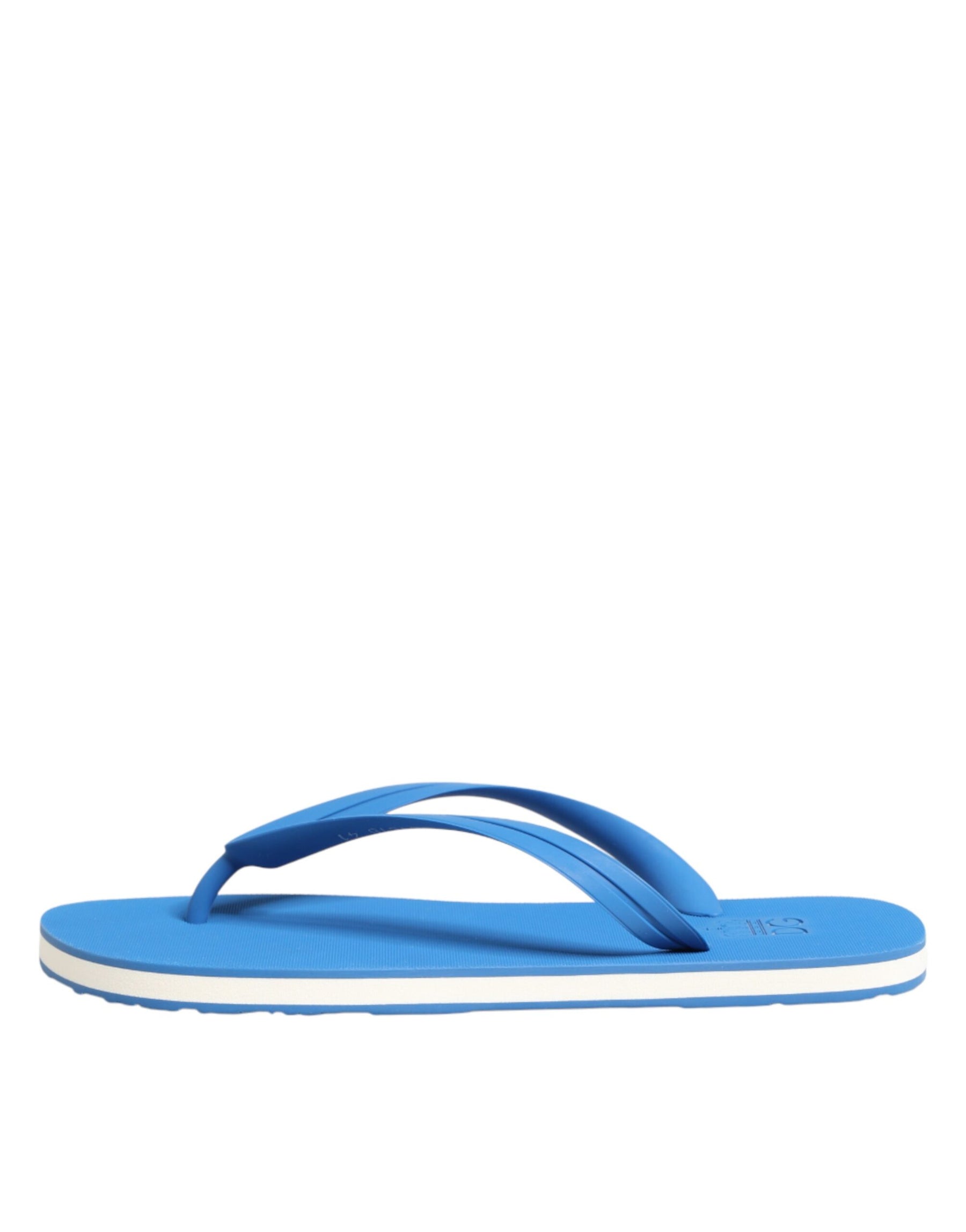 Dolce & Gabbana Blue White Logo Beachwear Flats Slipper Shoes | Regal Royce