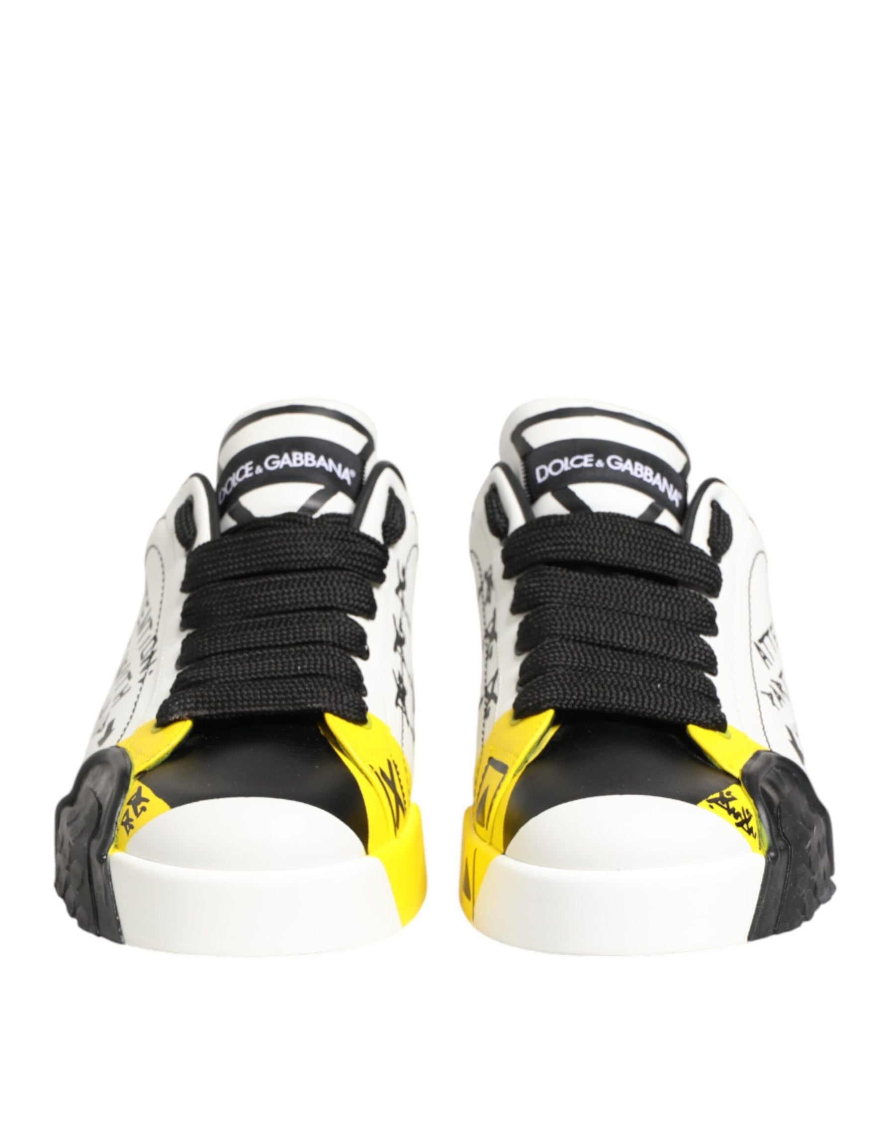 Dolce & Gabbana Multicolor Leather Graffiti Low Top Sneakers Shoes | Regal Royce