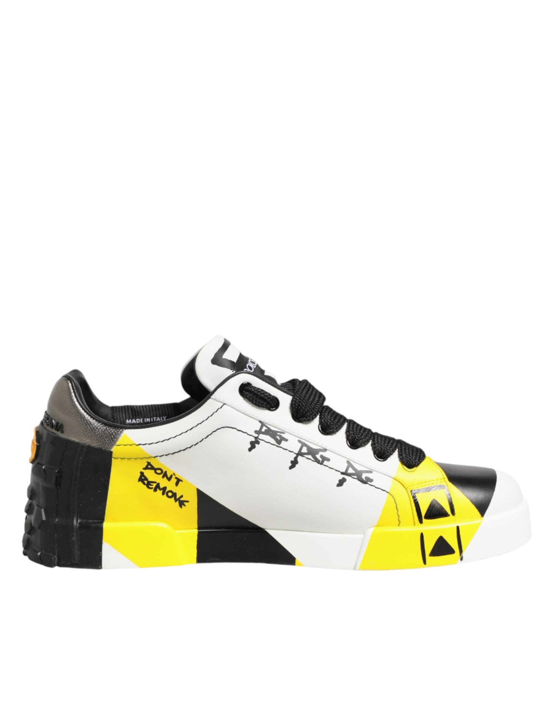 Dolce & Gabbana Multicolor Leather Graffiti Low Top Sneakers Shoes | Regal Royce