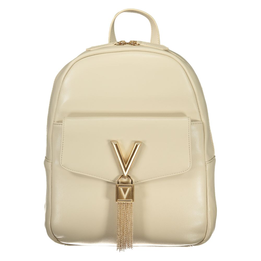 Mario Valentino Beige Polyurethane Women Backpack | Regal Royce