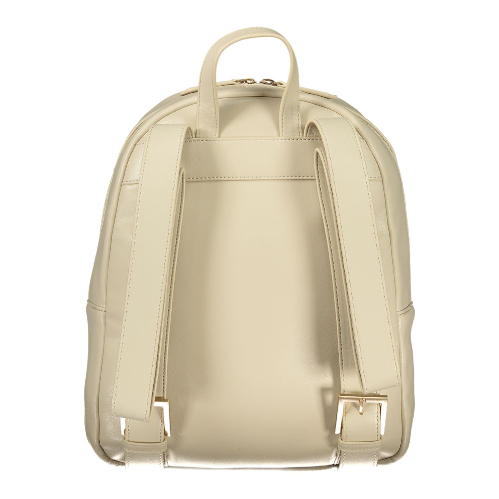 Mario Valentino Beige Polyurethane Women Backpack | Regal Royce