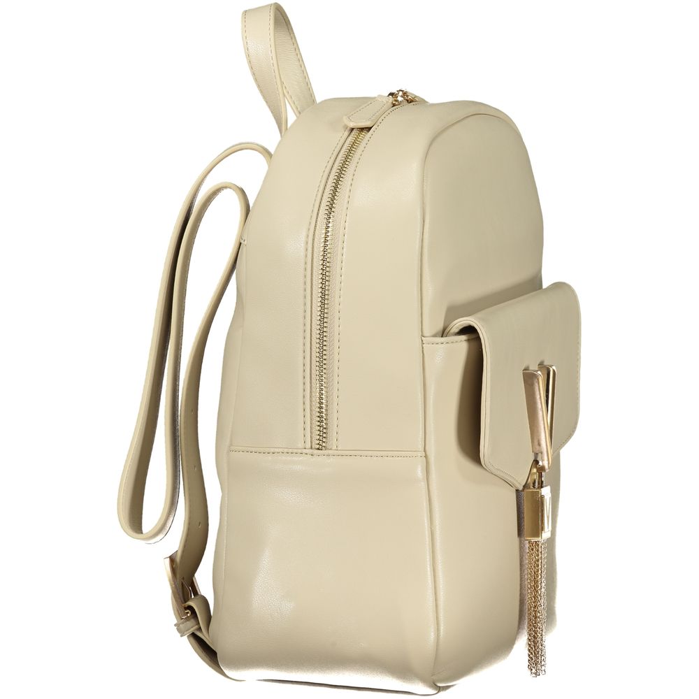 Mario Valentino Beige Polyurethane Women Backpack | Regal Royce