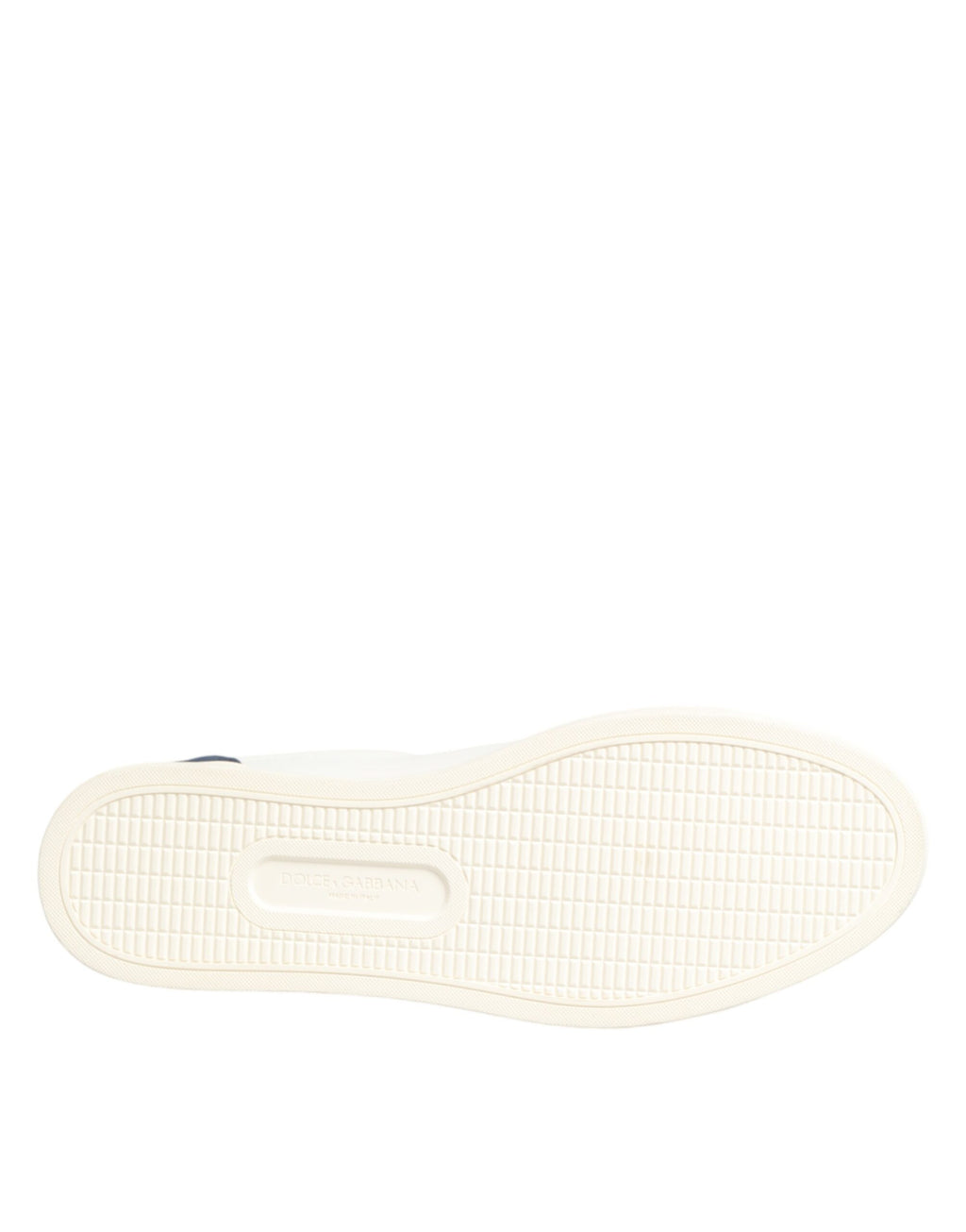 Dolce & Gabbana White Blue Leather Logo Patch Sneakers Shoes