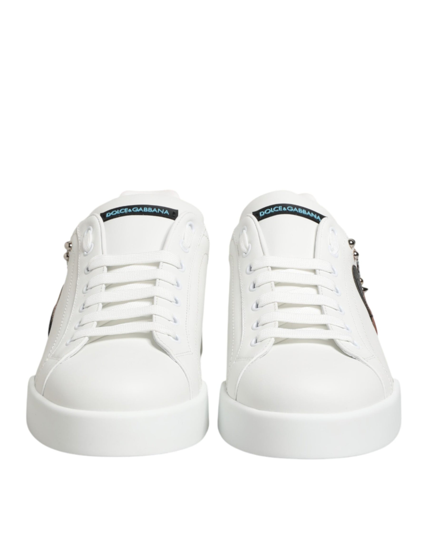 Dolce & Gabbana White Leather #DGFAMILY Men Sneakers Shoes | Regal Royce