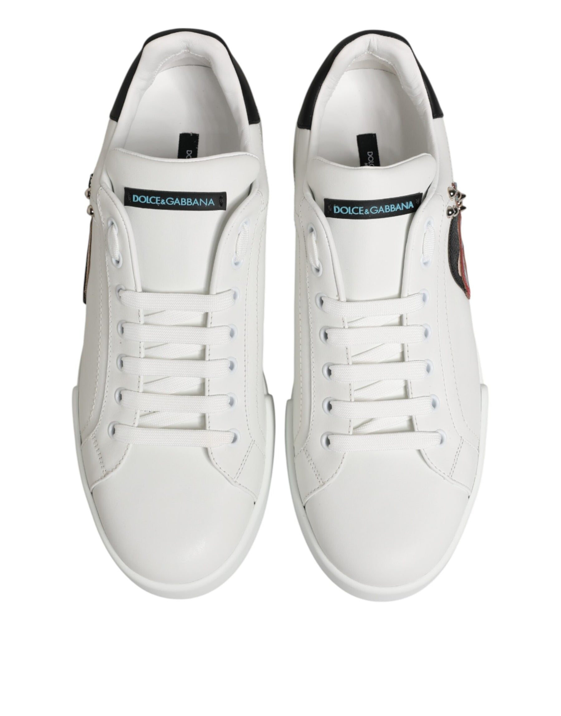 Dolce & Gabbana White Leather #DGFAMILY Men Sneakers Shoes | Regal Royce