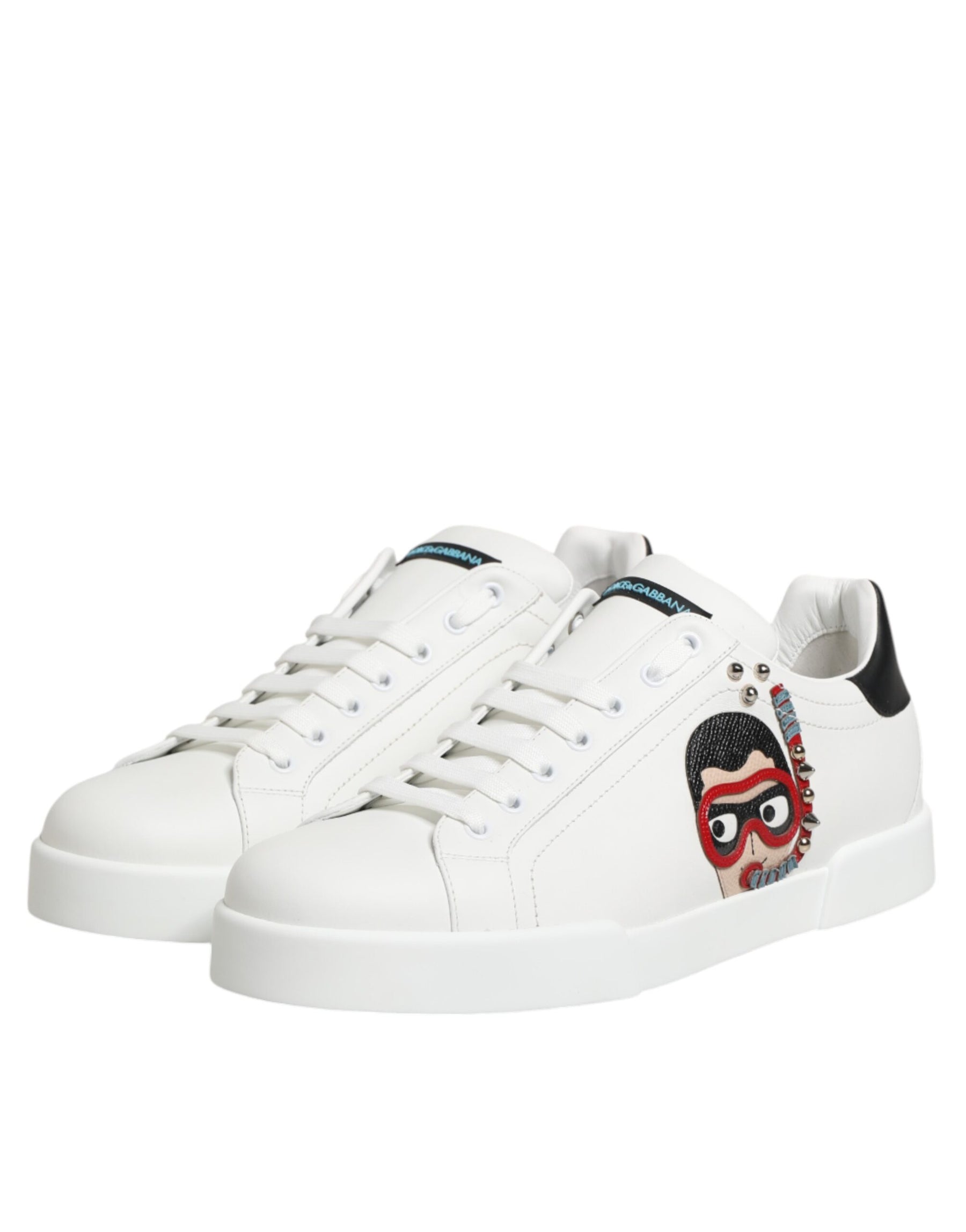 Dolce & Gabbana White Leather #DGFAMILY Men Sneakers Shoes | Regal Royce