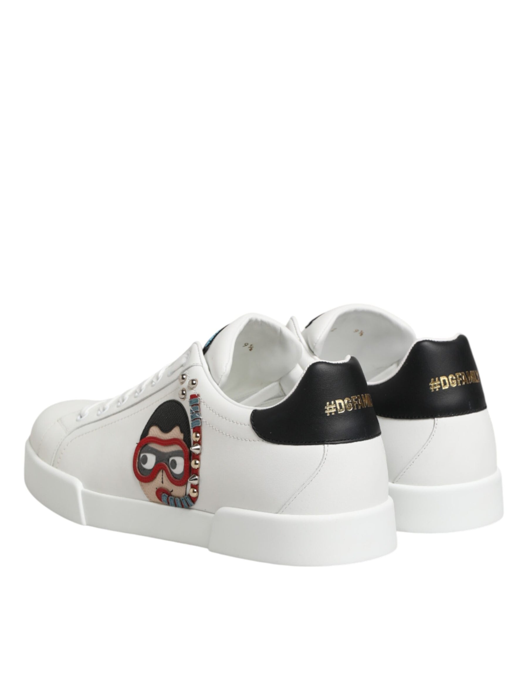 Dolce & Gabbana White Leather #DGFAMILY Men Sneakers Shoes | Regal Royce