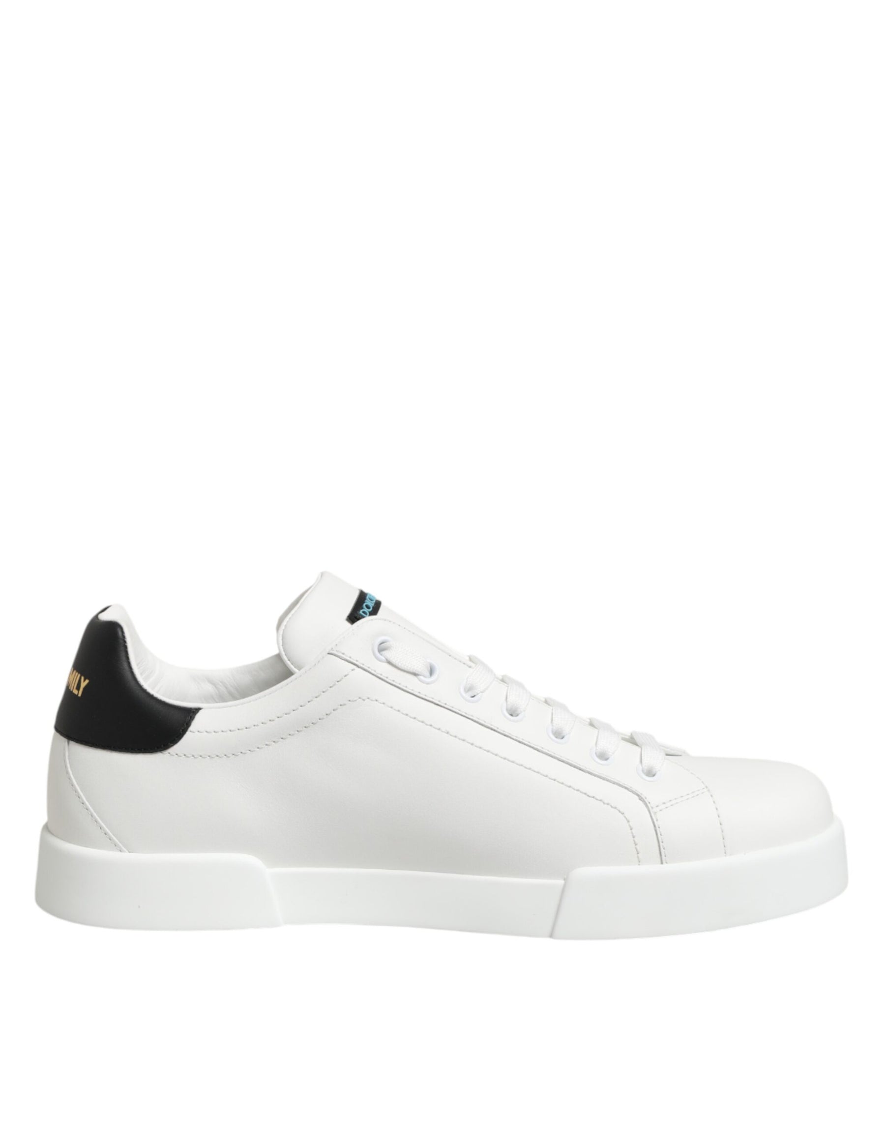 Dolce & Gabbana White Leather #DGFAMILY Men Sneakers Shoes | Regal Royce