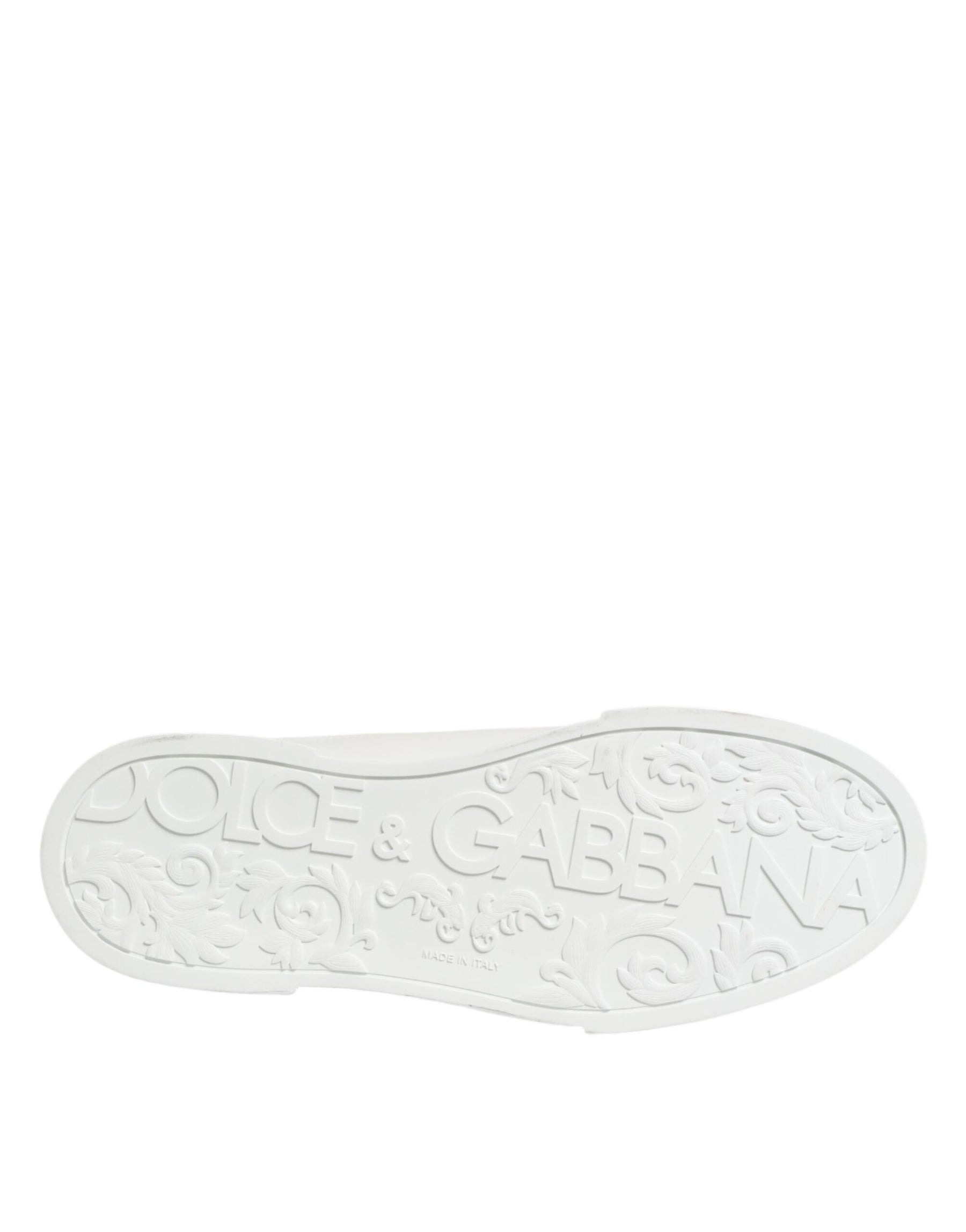 Dolce & Gabbana White Leather #DGFAMILY Men Sneakers Shoes | Regal Royce