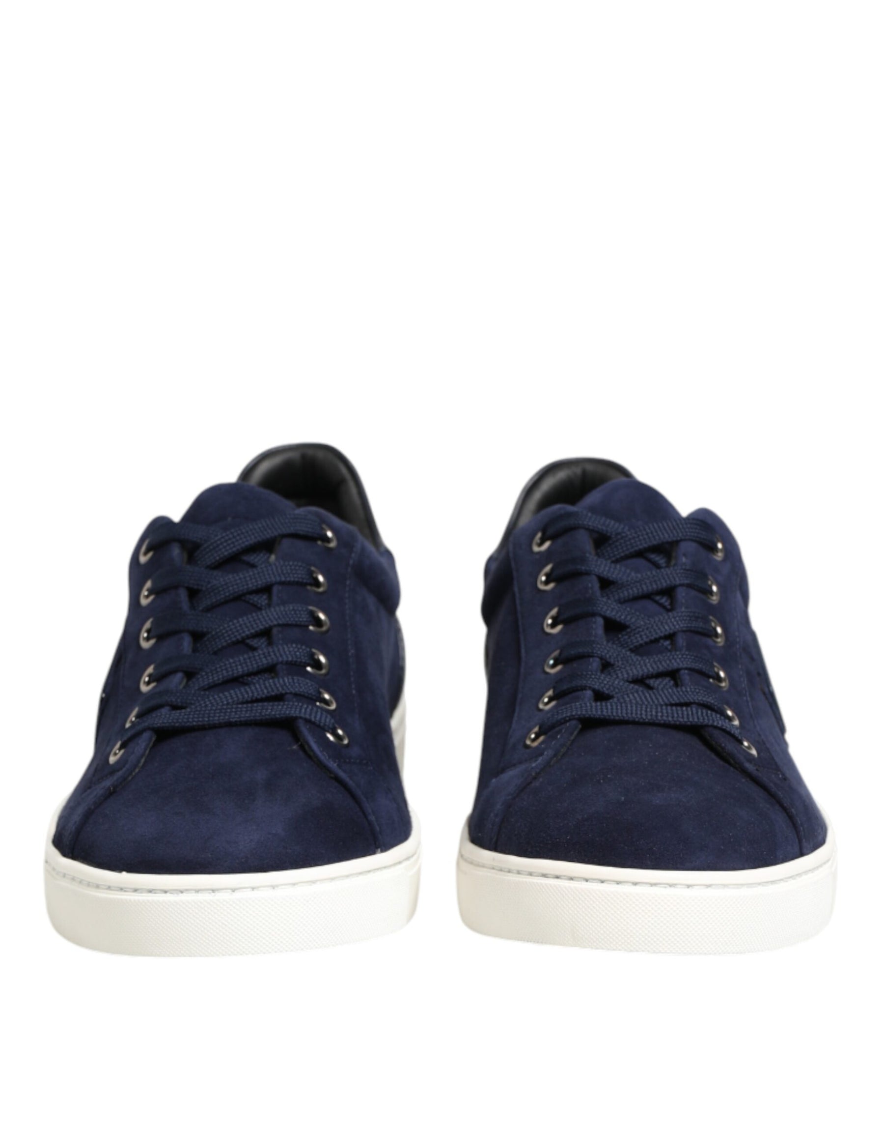 Dolce & Gabbana Blue Leather Suede Low Top Sneakers Shoes | Regal Royce