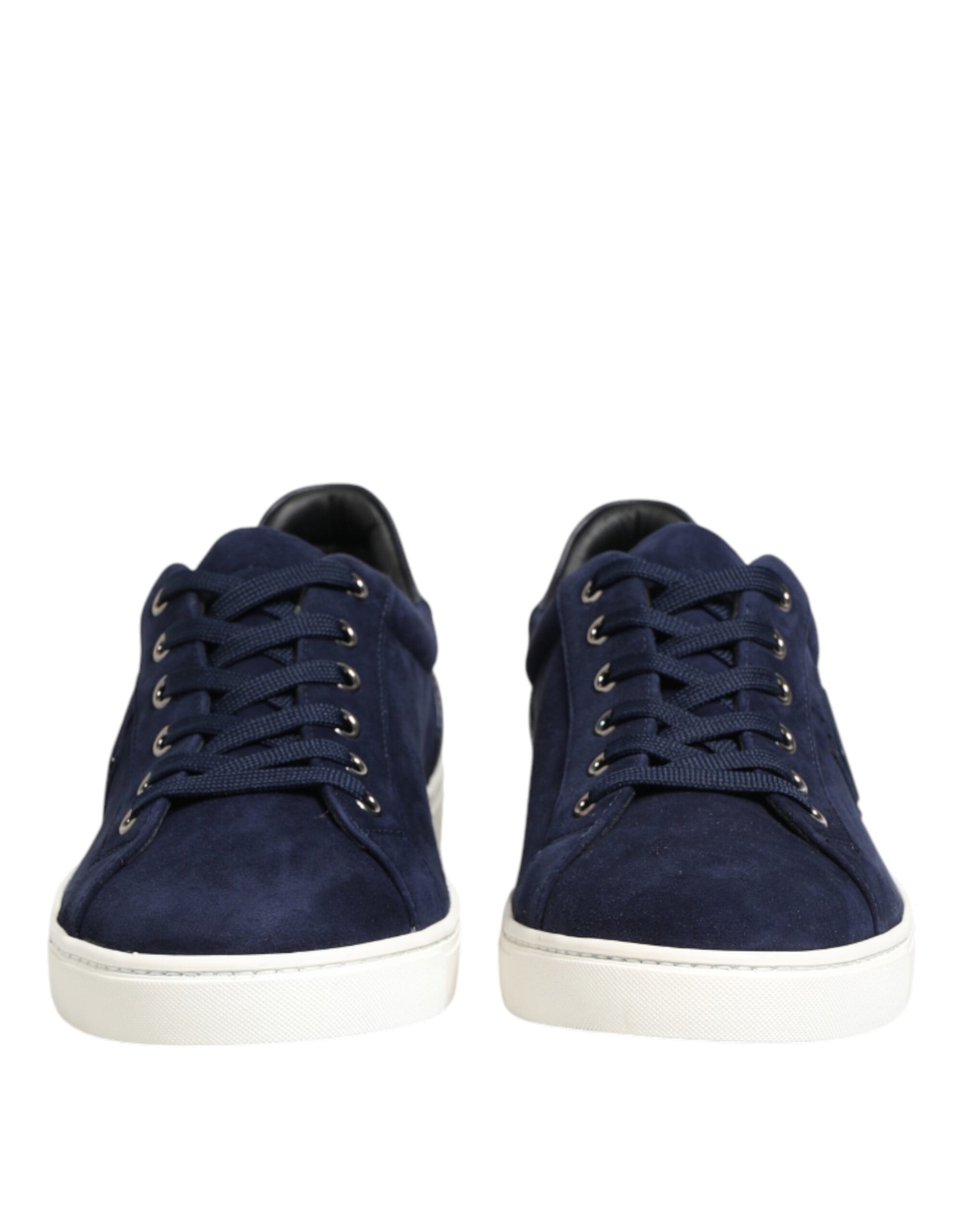 Dolce & Gabbana Blue Leather Suede Low Top Sneakers Shoes