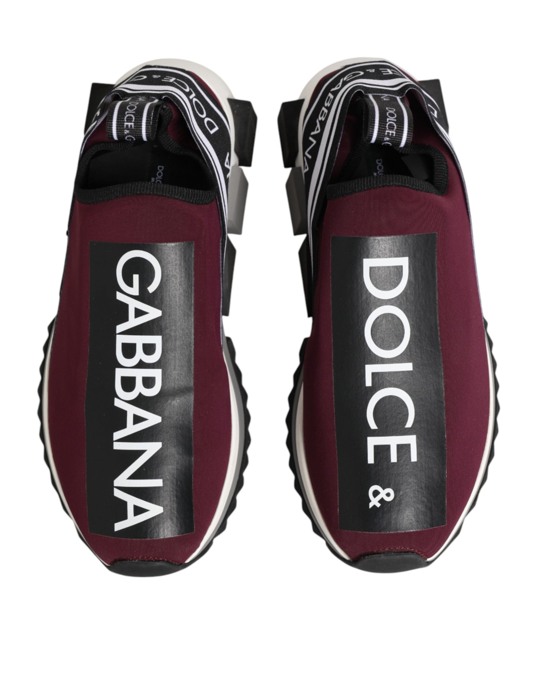 Dolce & Gabbana Maroon Slip On Sorrento Men Sneakers Shoes | Regal Royce