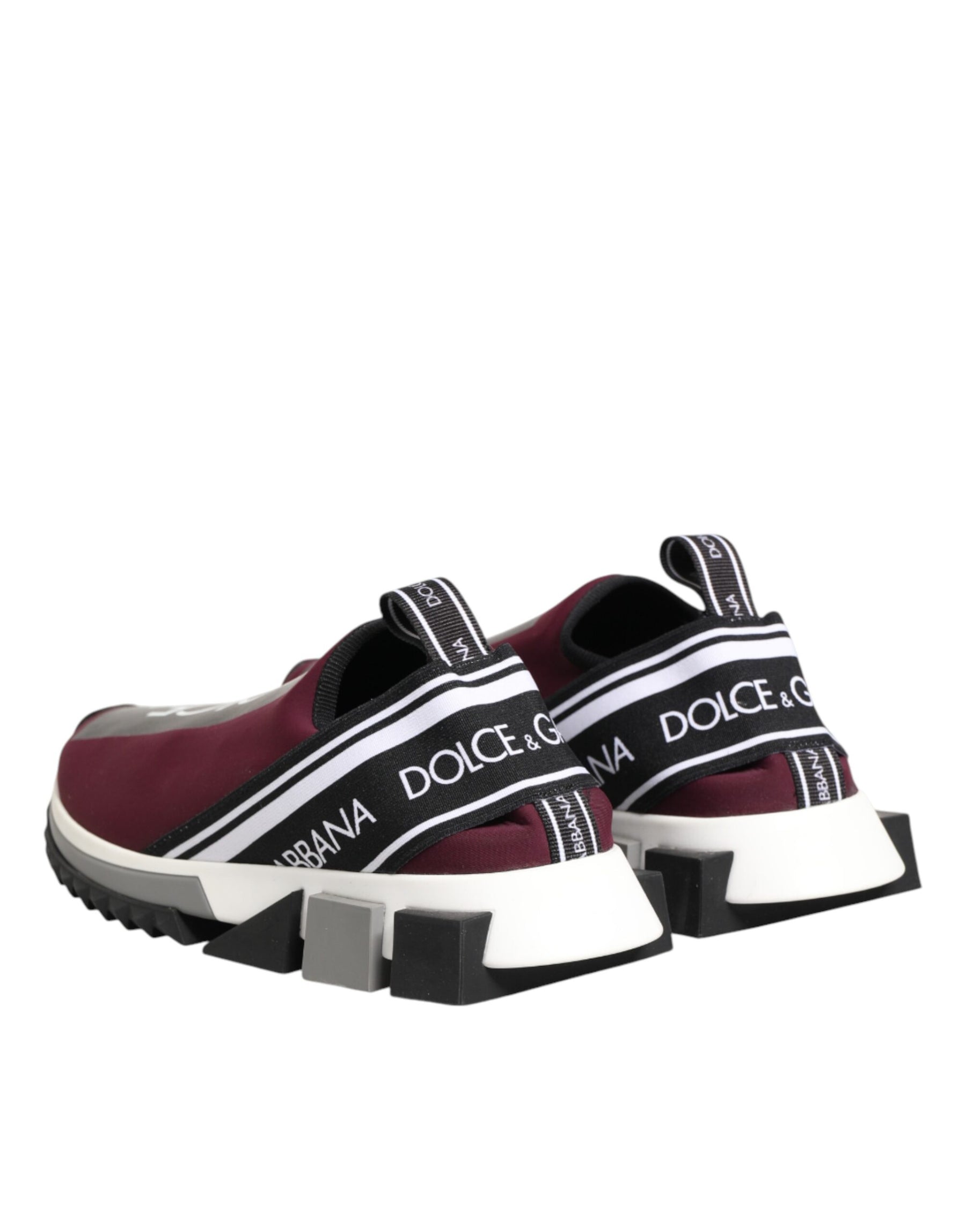Dolce & Gabbana Maroon Slip On Sorrento Men Sneakers Shoes | Regal Royce