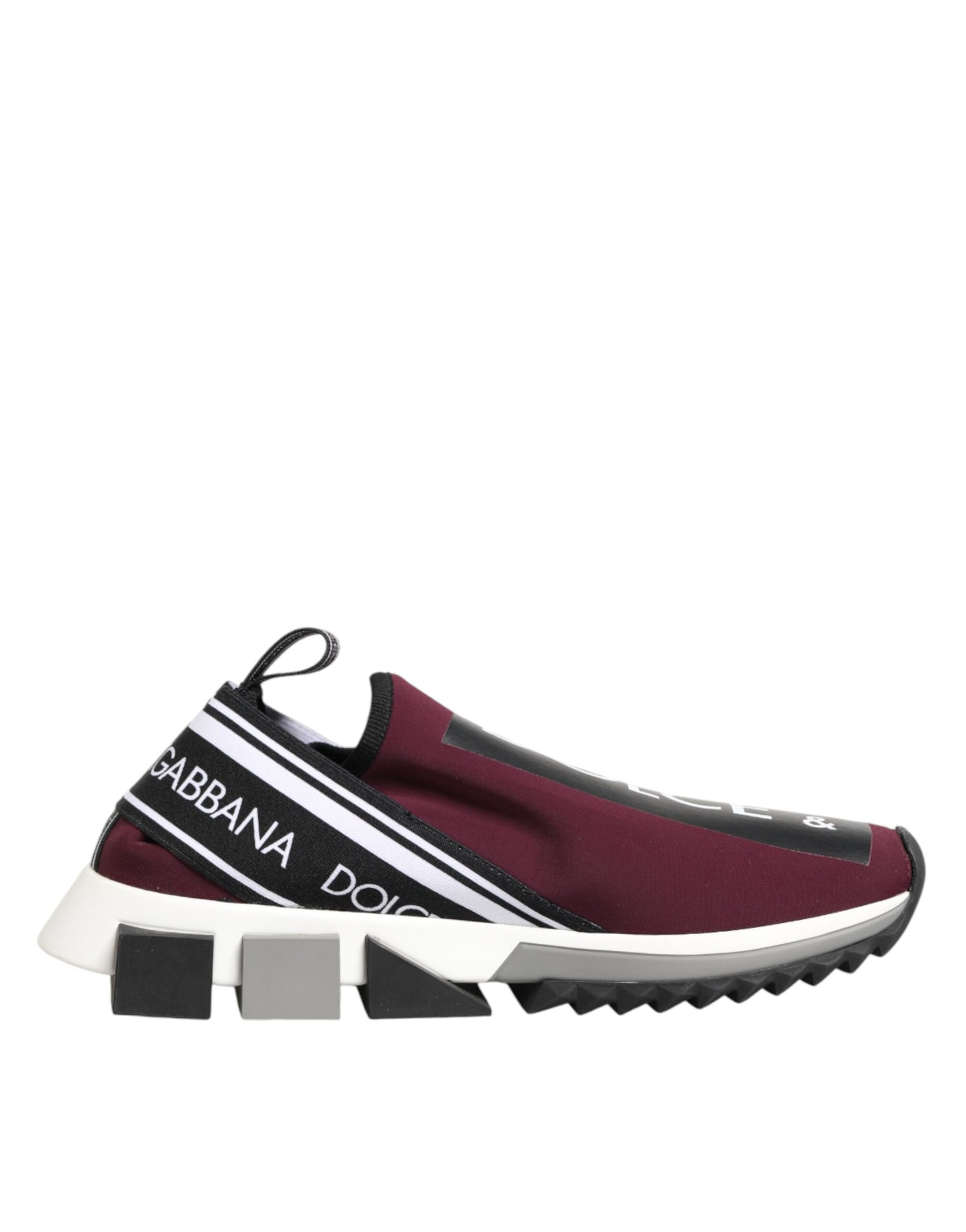 Dolce & Gabbana Maroon Slip On Sorrento Men Sneakers Shoes | Regal Royce