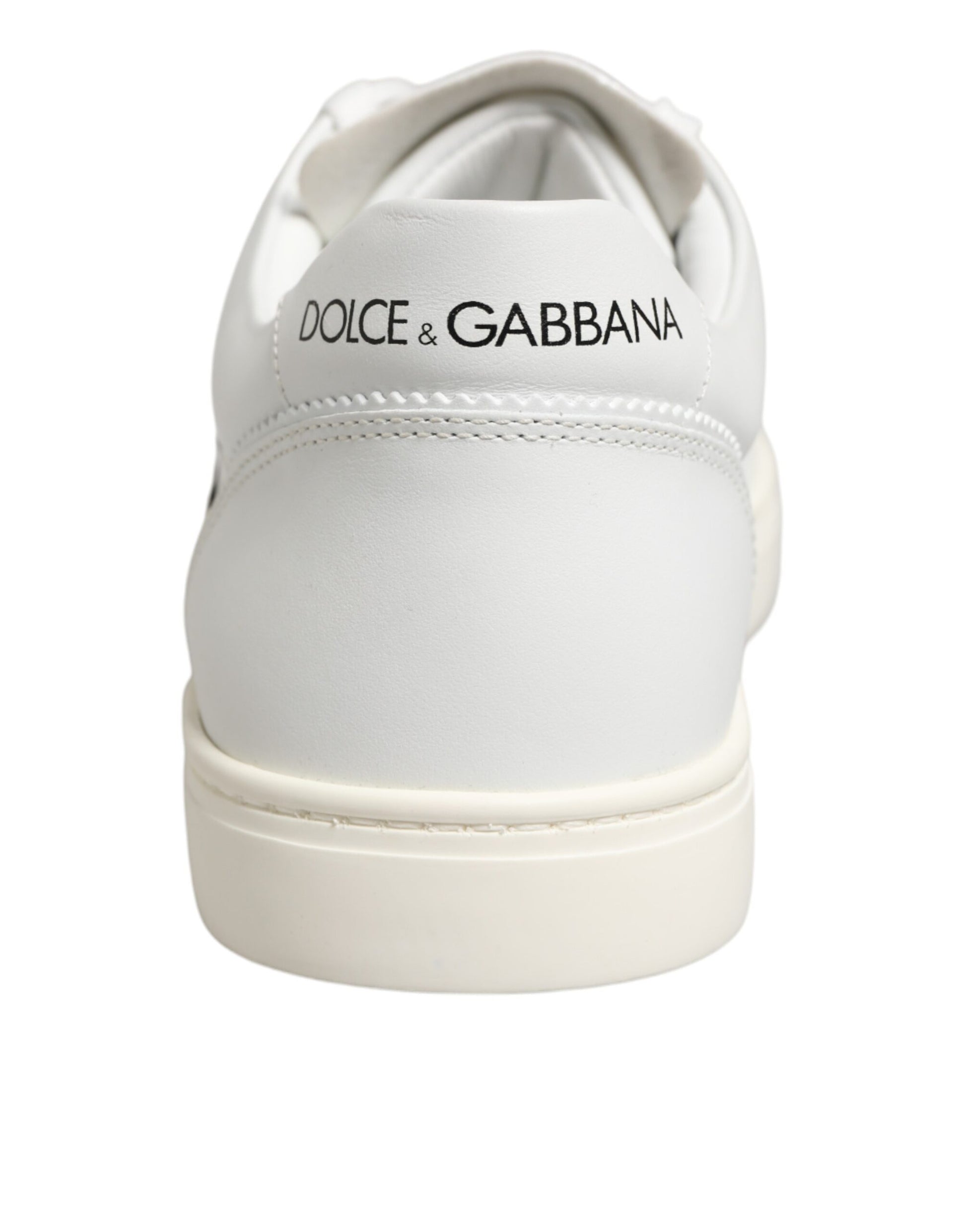 Dolce & Gabbana White Prince Leather Low Top Men Sneakers Shoes