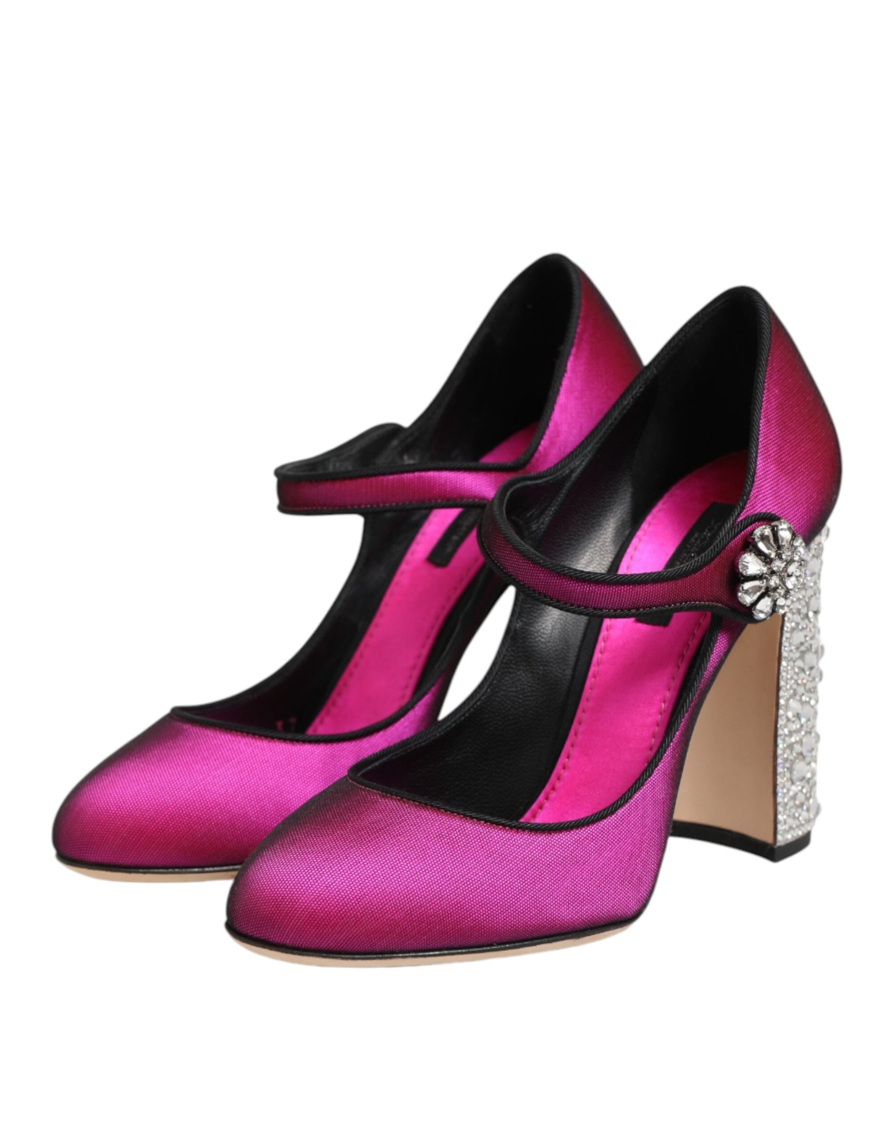 Dolce & Gabbana Pink Strass Mary Janes Heels Pumps Shoes | Regal Royce