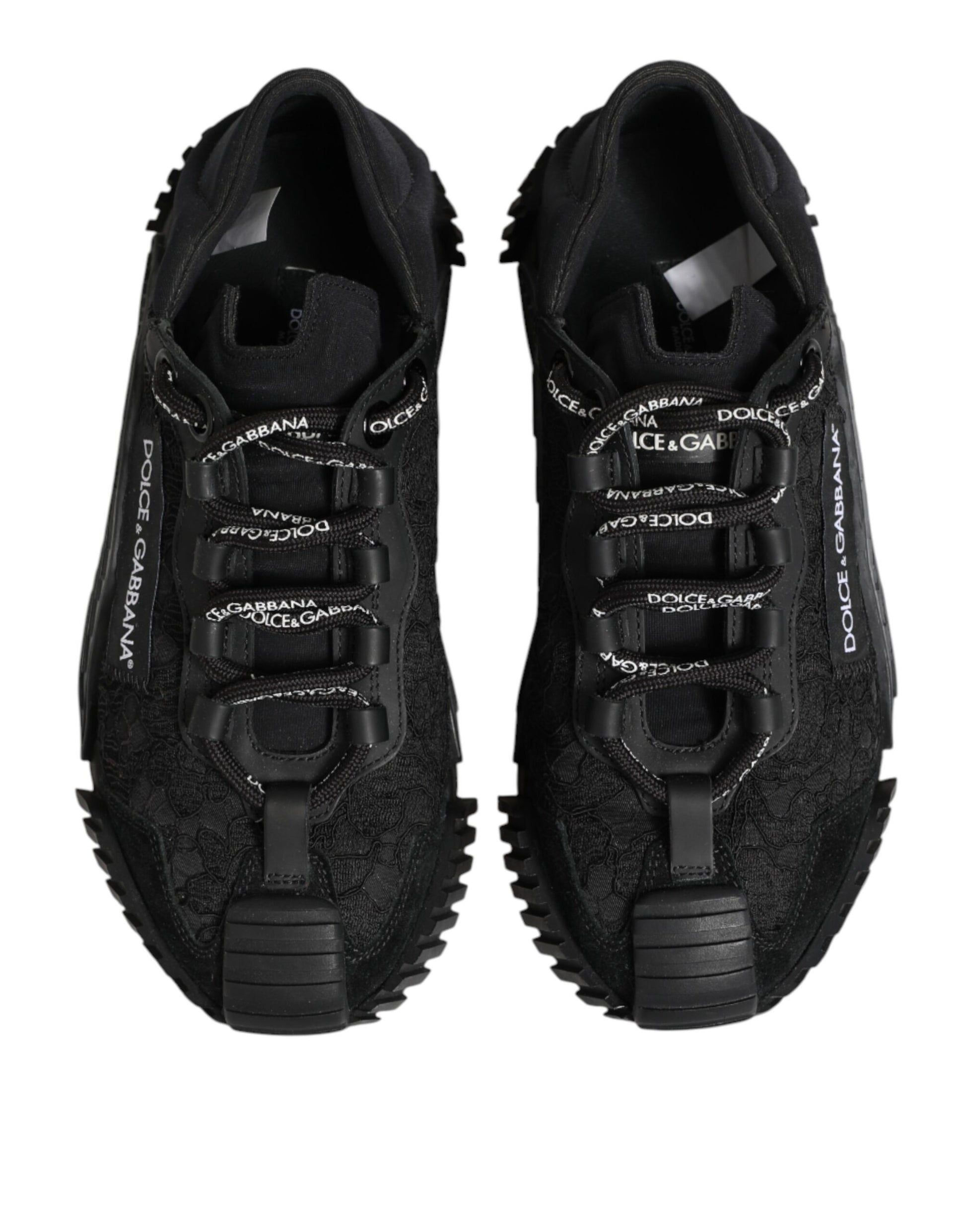 Dolce & Gabbana Black Logo Lace Low Top NS1 Sneakers Shoes