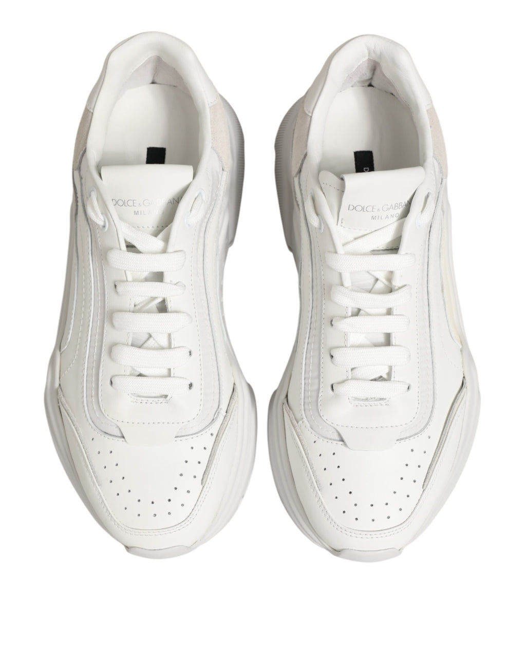 Dolce & Gabbana White Leather Daymaster Low Top Sneakers Shoes