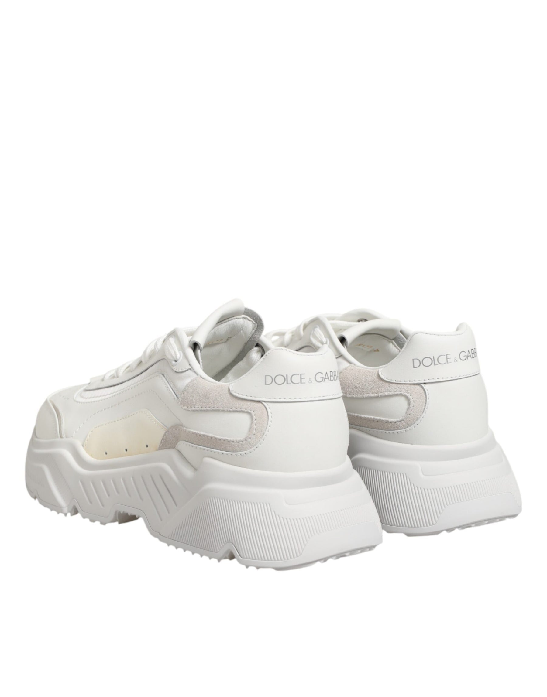 Dolce & Gabbana White Leather Daymaster Low Top Sneakers Shoes | Regal Royce