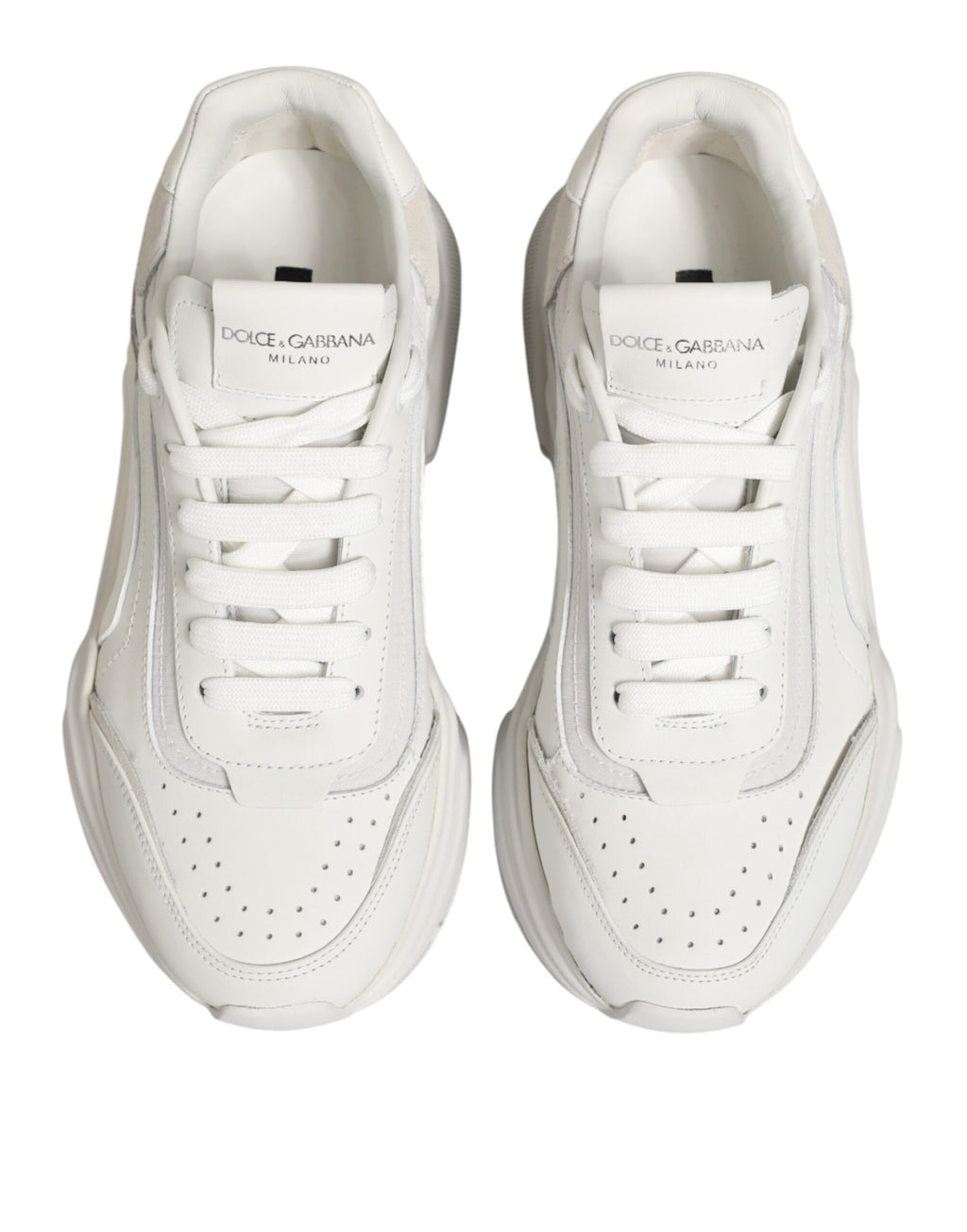 Dolce & Gabbana White Leather Daymaster Low Top Sneakers Shoes