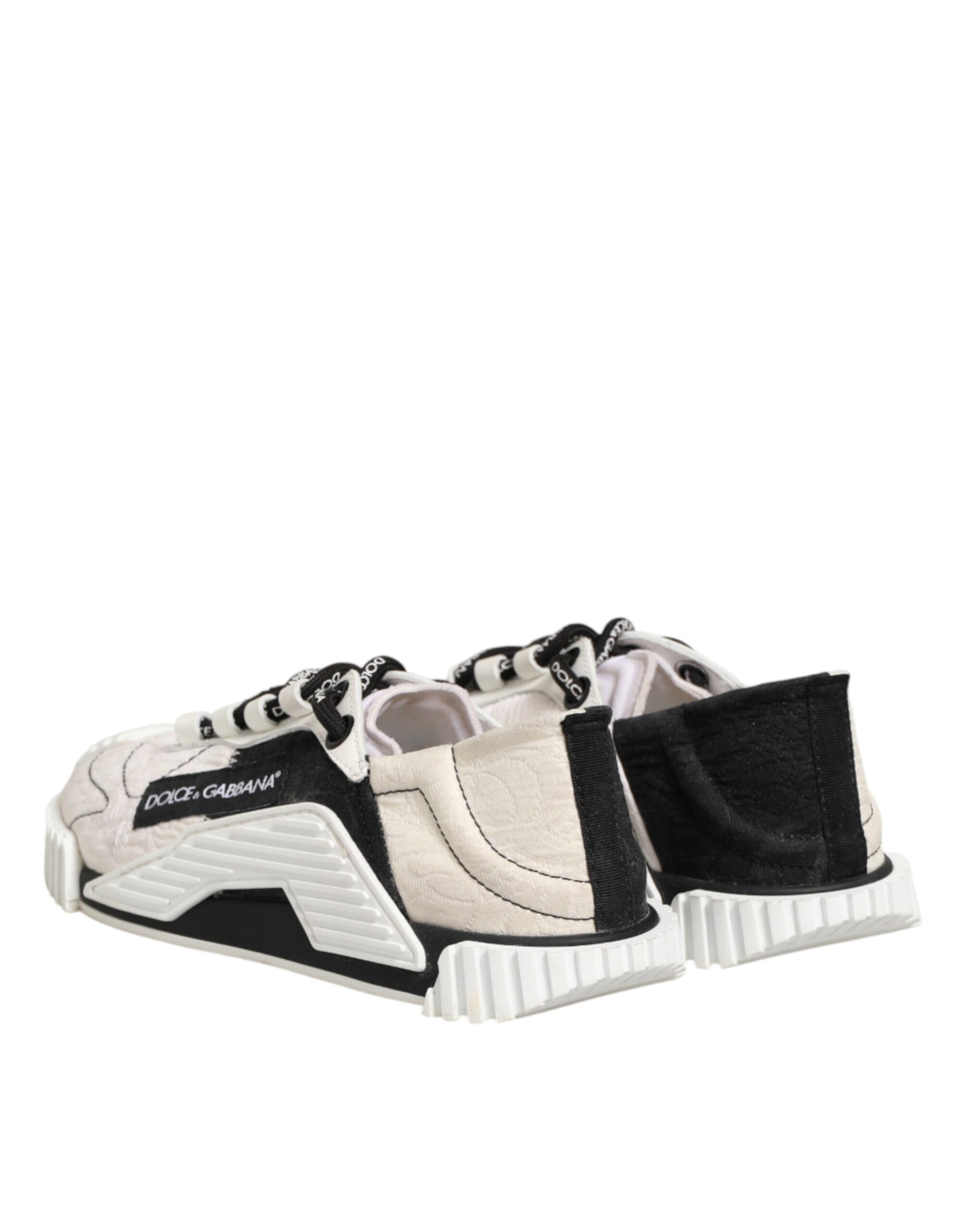 Dolce & Gabbana White Black Leather NS1 Sneaker  Shoes | Regal Royce