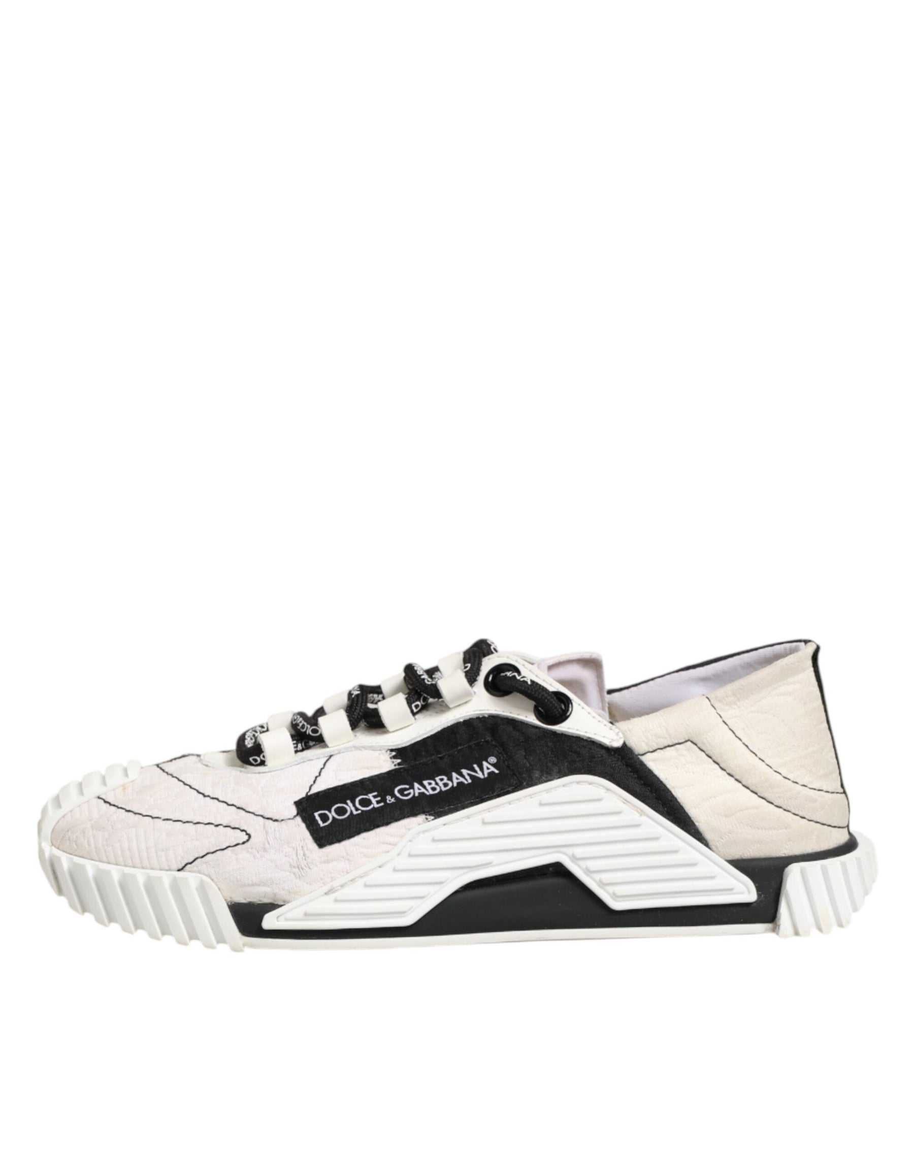 Dolce & Gabbana White Black Leather NS1 Sneaker  Shoes | Regal Royce