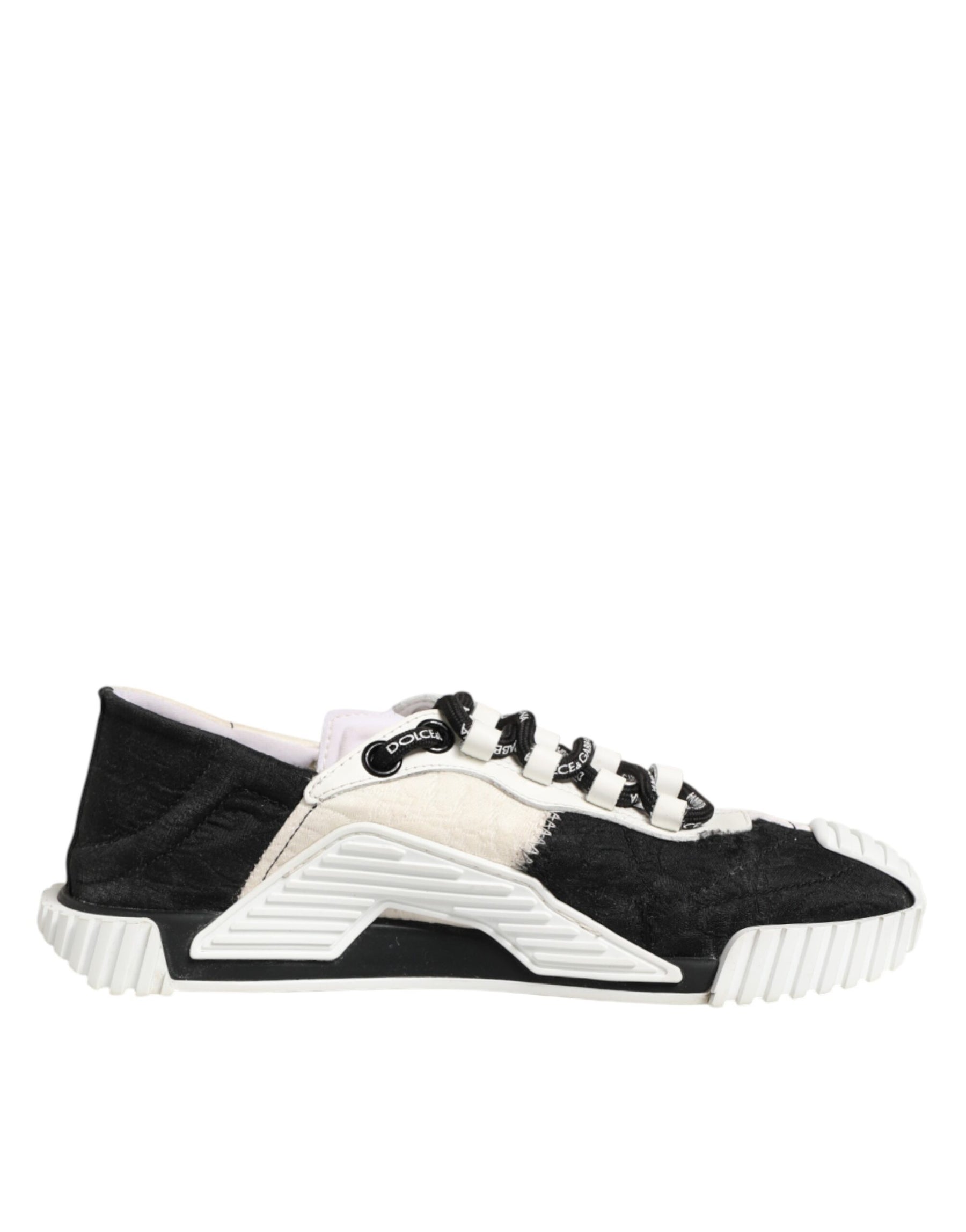 Dolce & Gabbana White Black Leather NS1 Sneaker  Shoes | Regal Royce