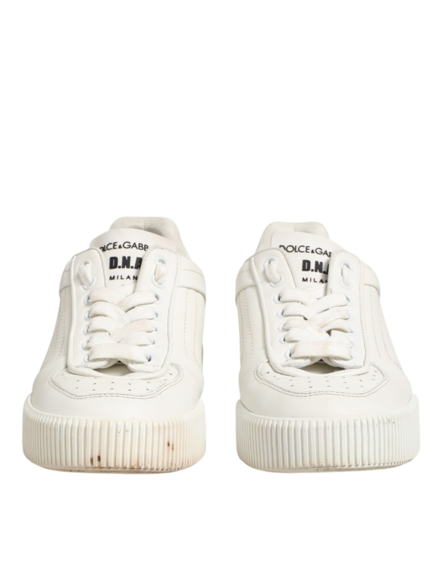 Dolce & Gabbana White Leather MIAMI Low Top Sneakers Shoes | Regal Royce