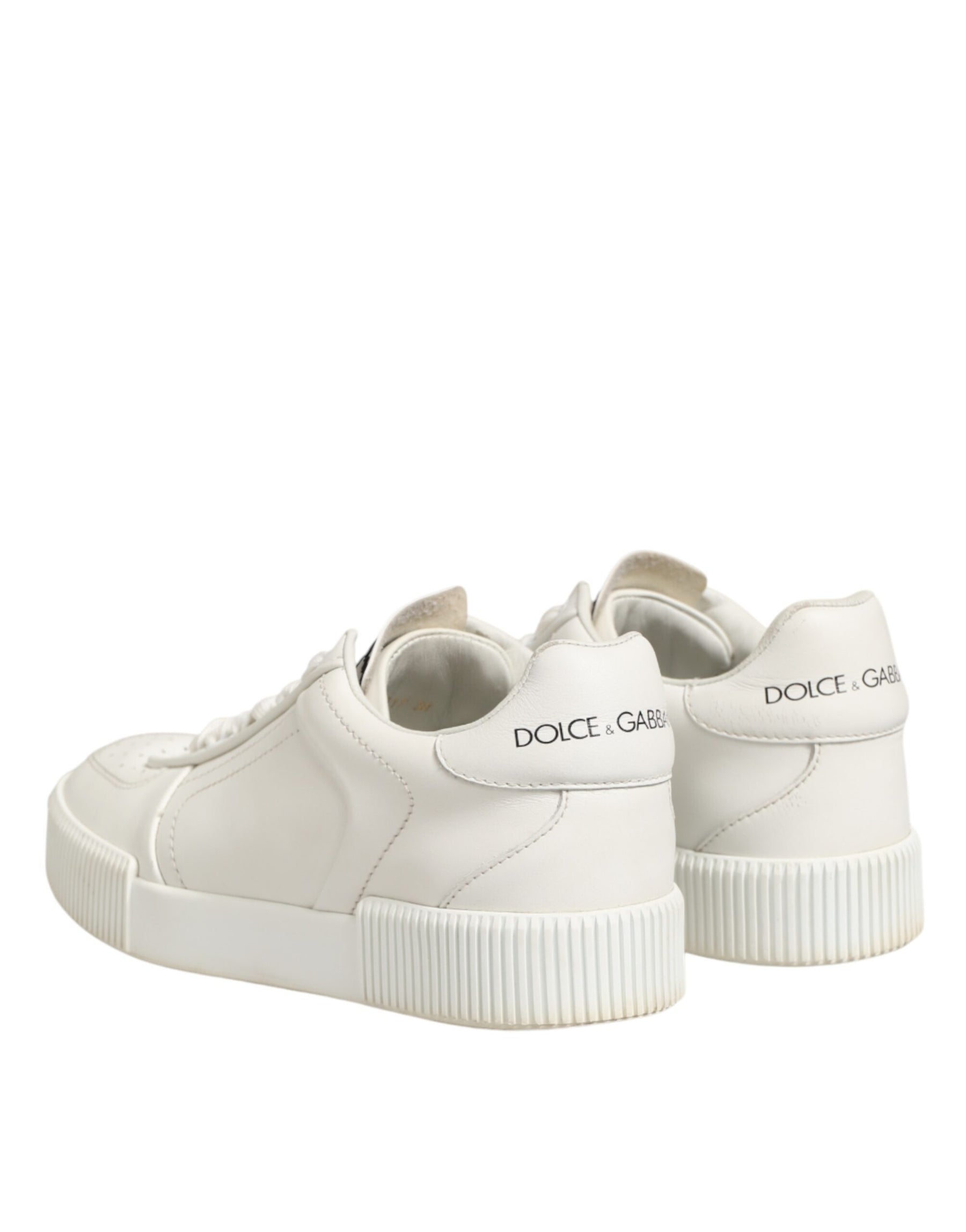 Dolce & Gabbana White Leather MIAMI Low Top Sneakers Shoes | Regal Royce