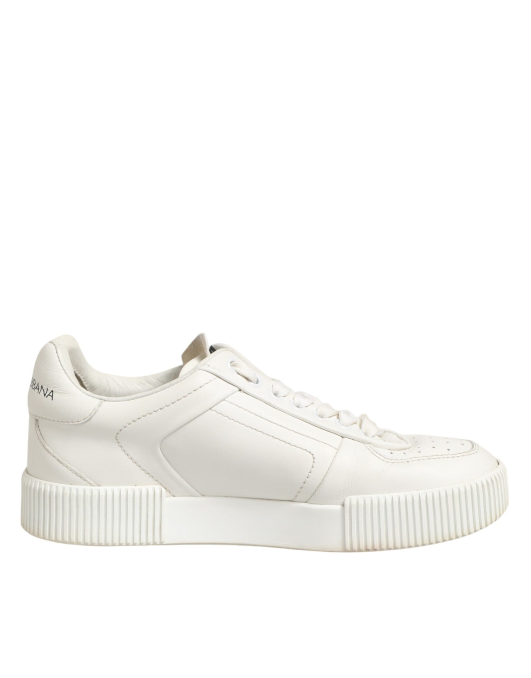 Dolce & Gabbana White Leather MIAMI Low Top Sneakers Shoes | Regal Royce