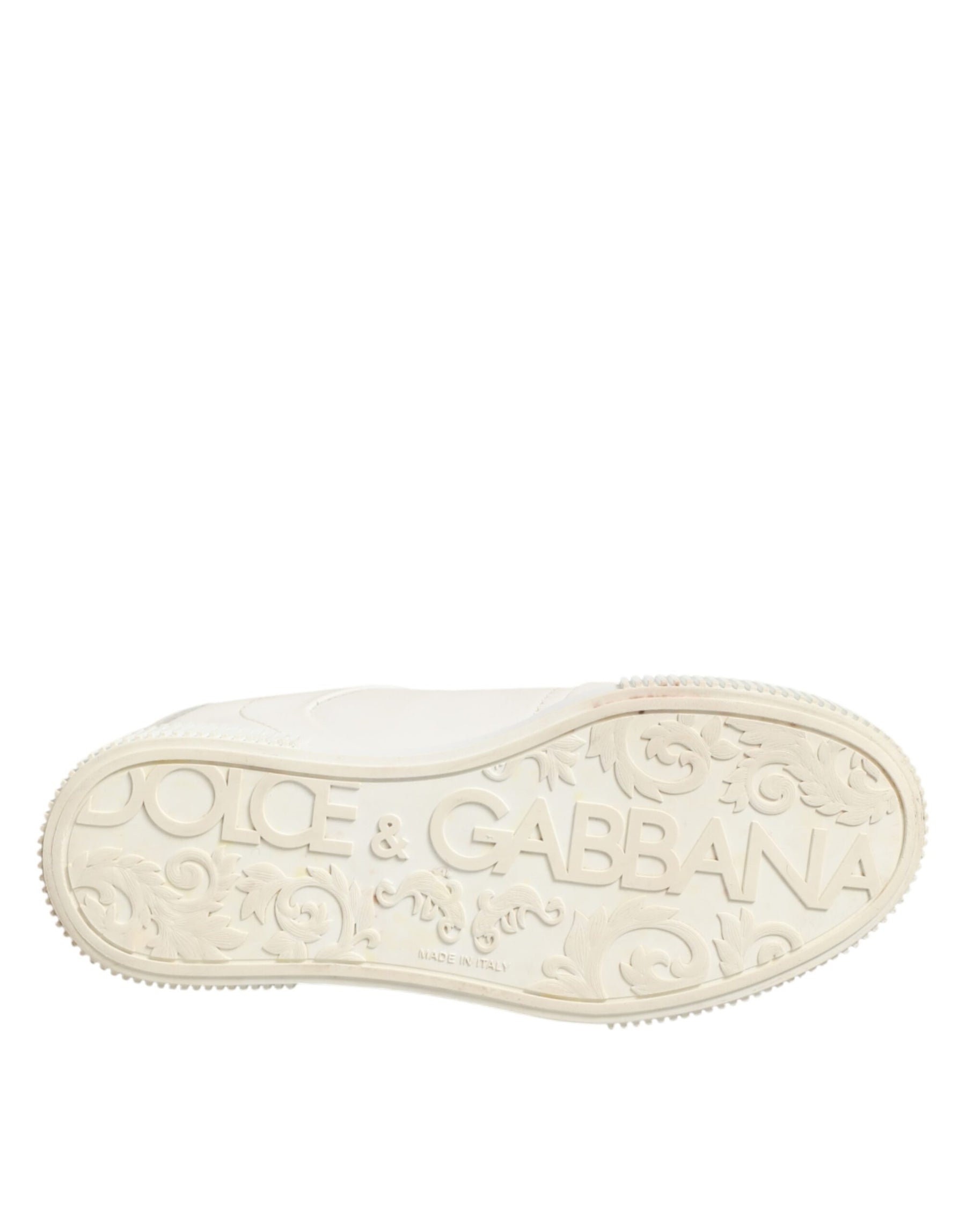 Dolce & Gabbana White Leather MIAMI Low Top Sneakers Shoes | Regal Royce