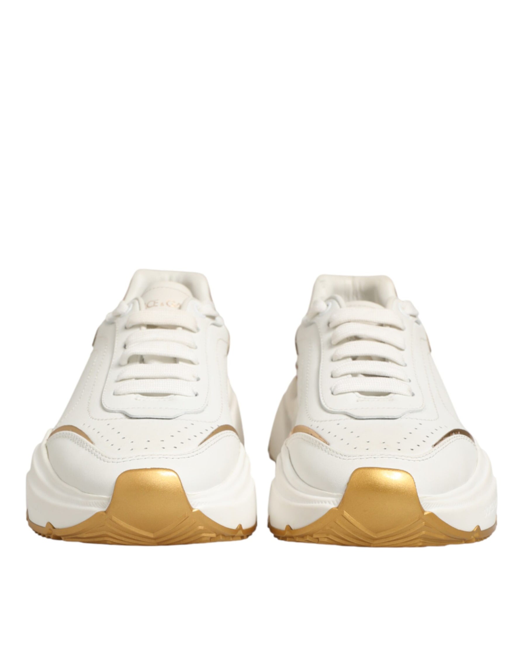 Dolce & Gabbana White Gold Daymaster Low Top Sneakers Shoes | Regal Royce