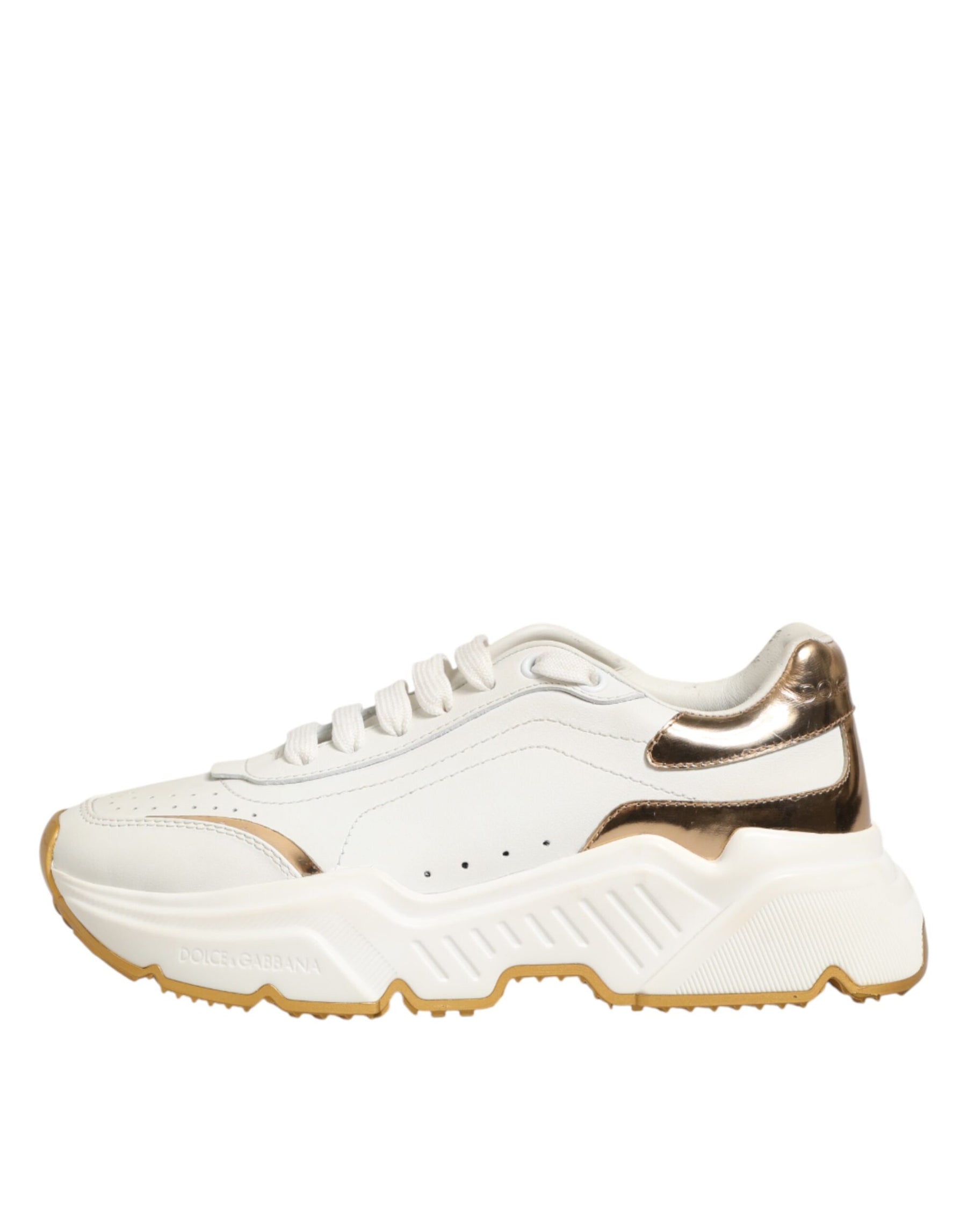 Dolce & Gabbana White Gold Daymaster Low Top Sneakers Shoes | Regal Royce