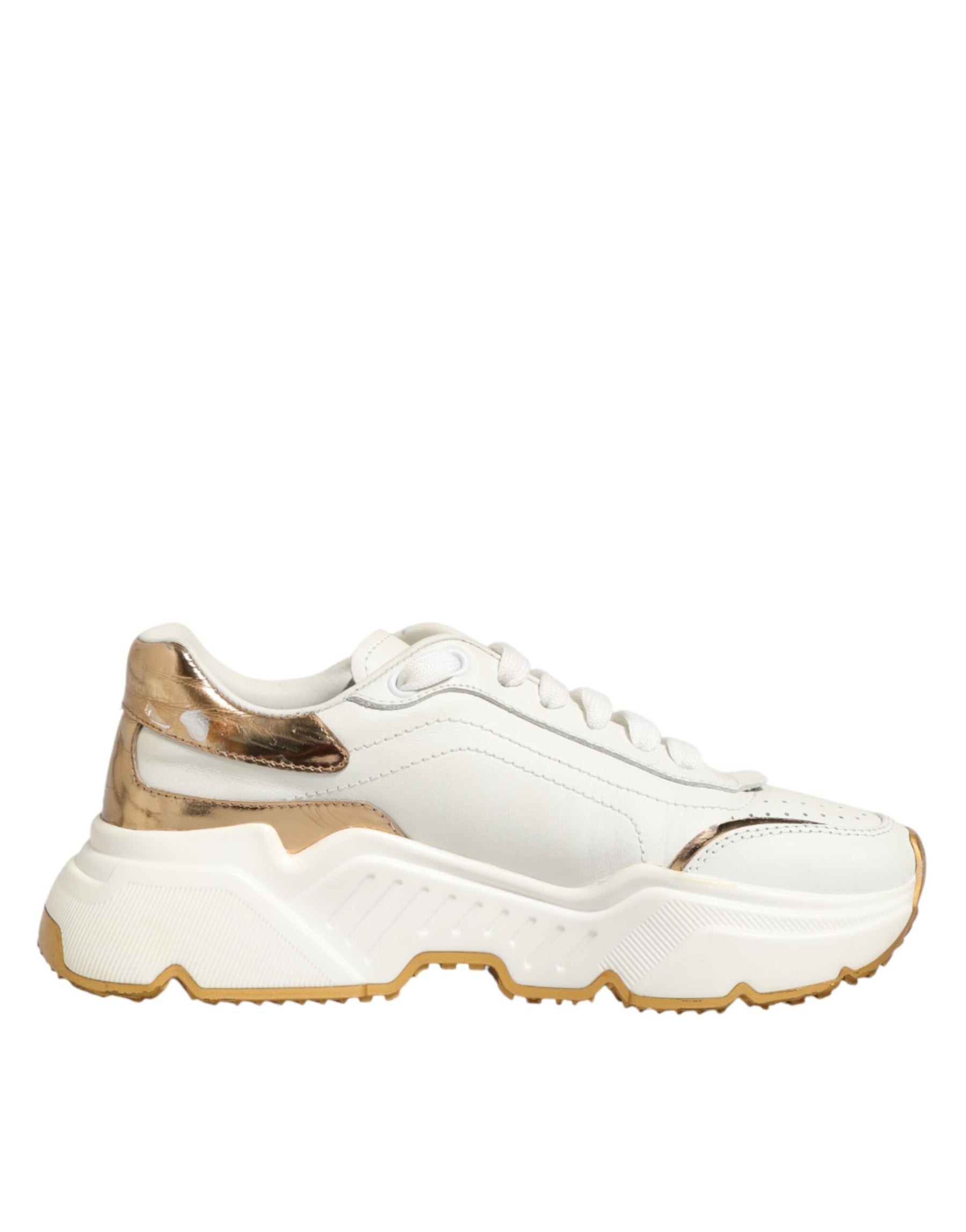 Dolce & Gabbana White Gold Daymaster Low Top Sneakers Shoes | Regal Royce