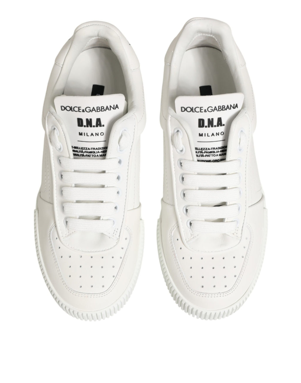 Dolce & Gabbana White Leather MIAMI Low Top Sneakers Shoes