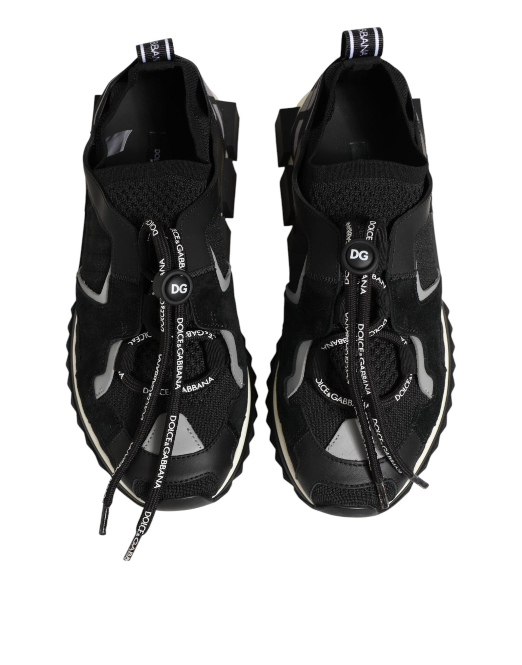 Dolce & Gabbana Black Mesh Sorrento Trekking Sneakers Shoes | Regal Royce